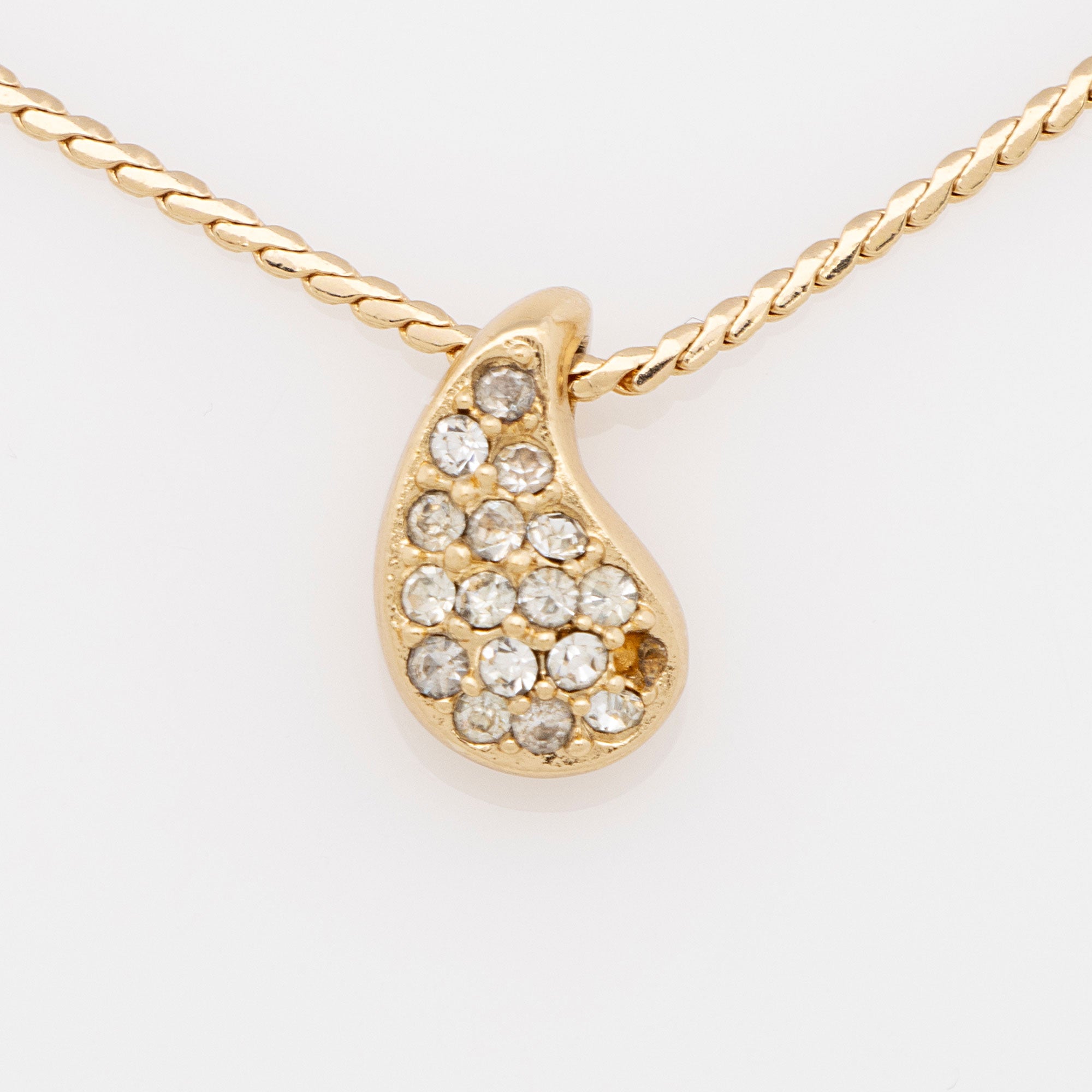 Dior Vintage Crystal Teardrop Necklace