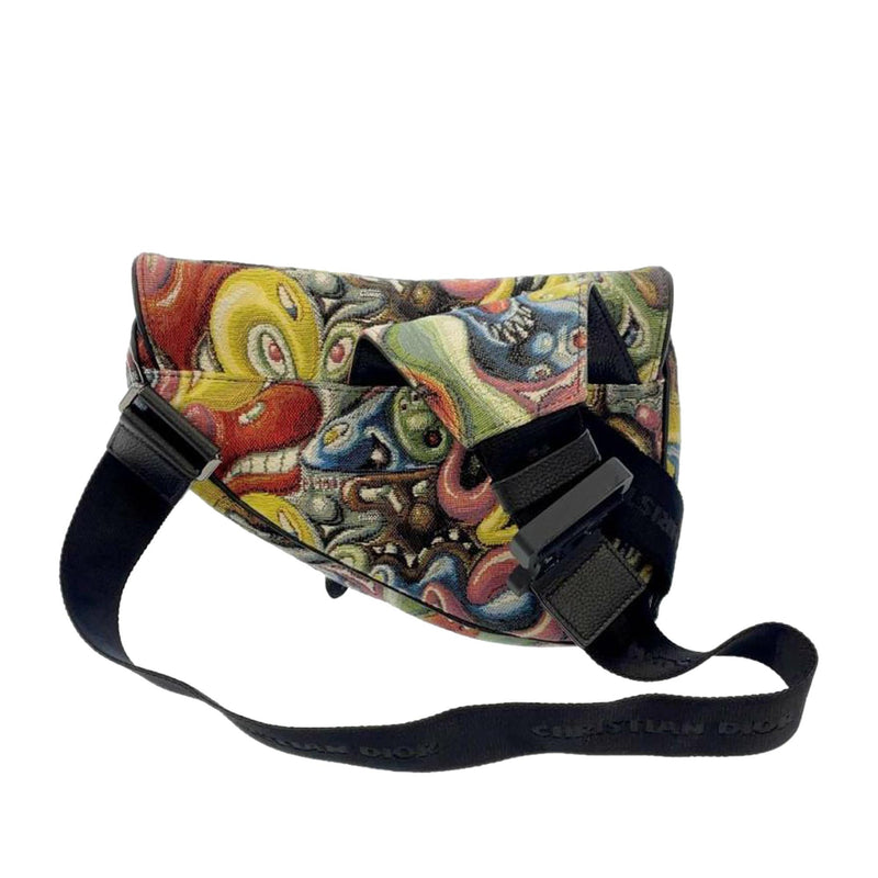 Dior x Kenny Scharf Saddle Bag Multicolor in Jacquard Canvas - US