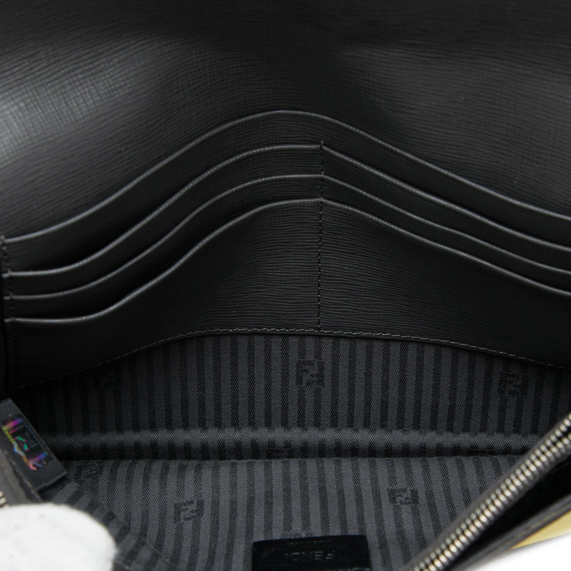 Fendi Bicolor Leather 2Jours Envelope Clutch