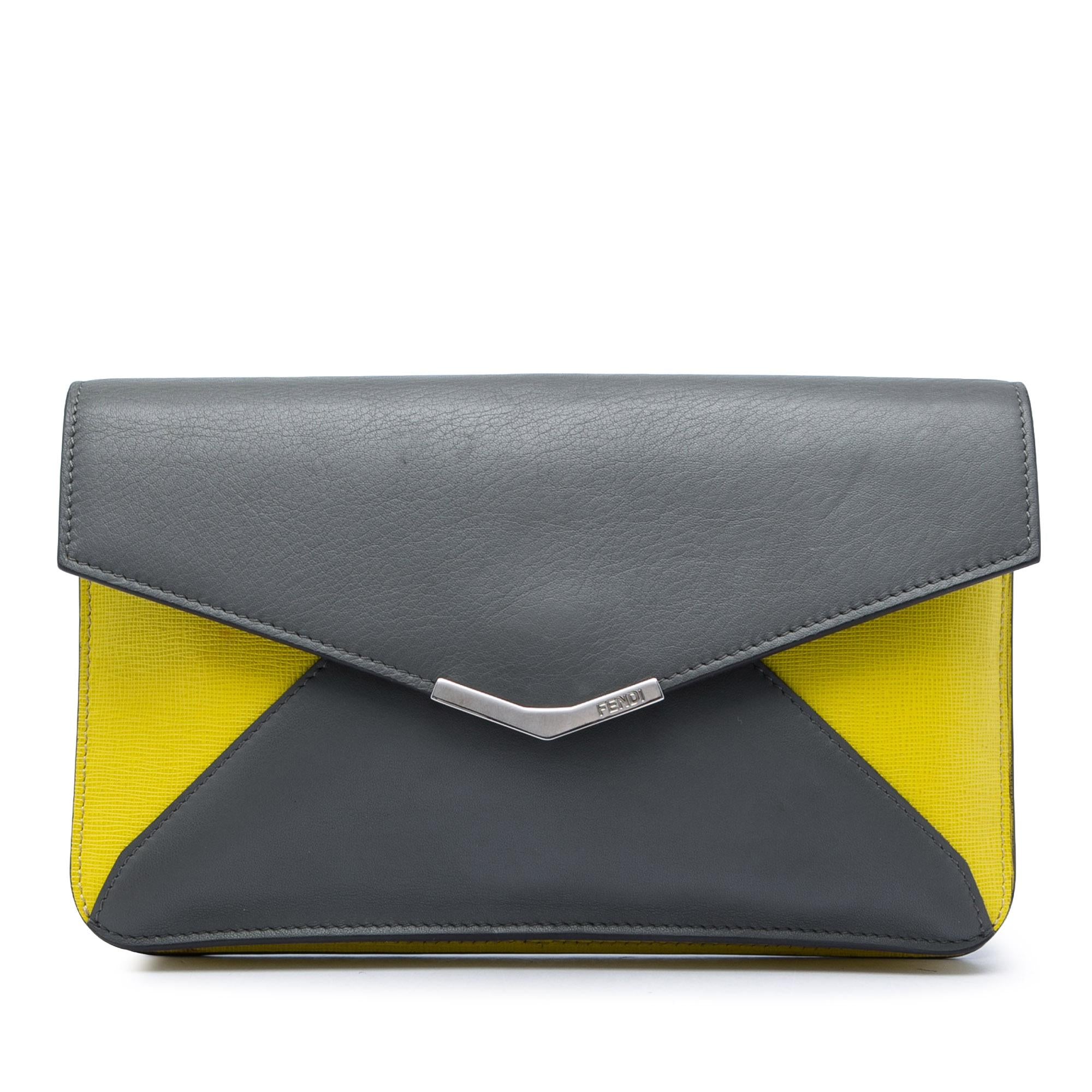 Fendi Bicolor Leather 2Jours Envelope Clutch