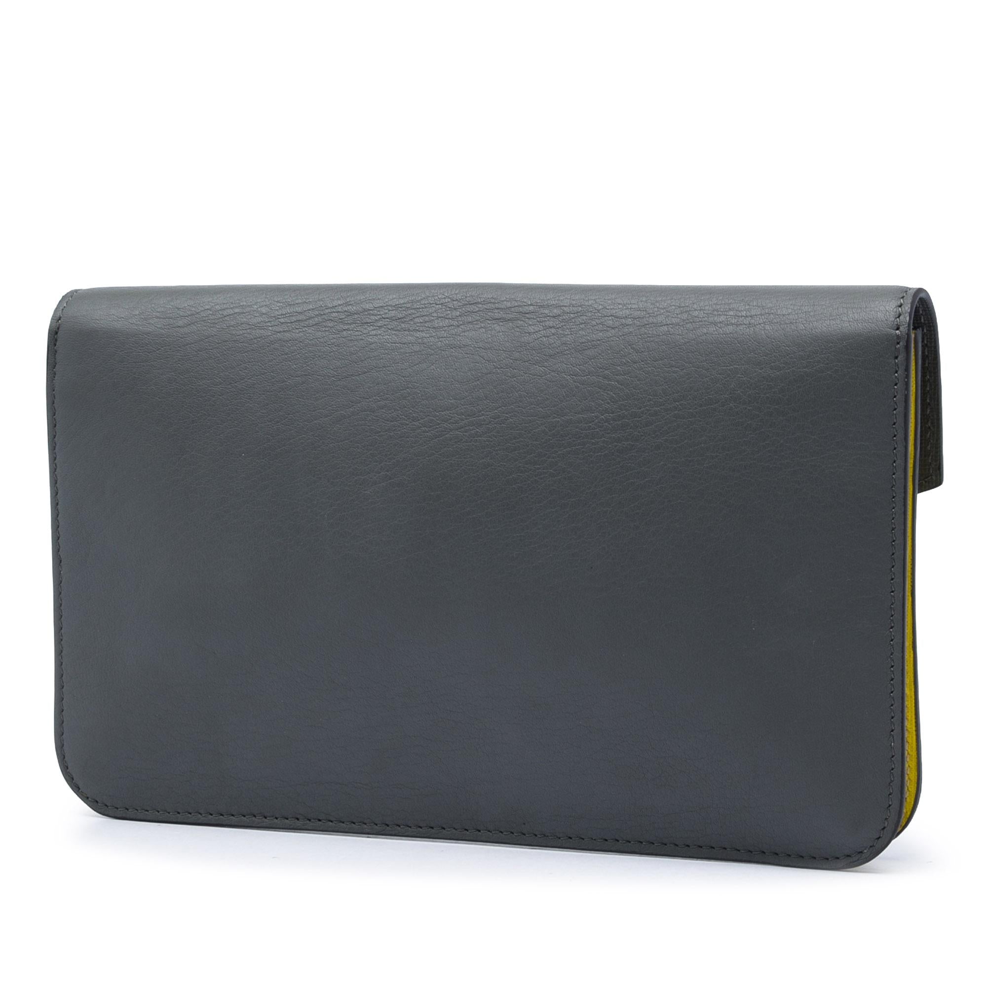 Fendi Bicolor Leather 2Jours Envelope Clutch