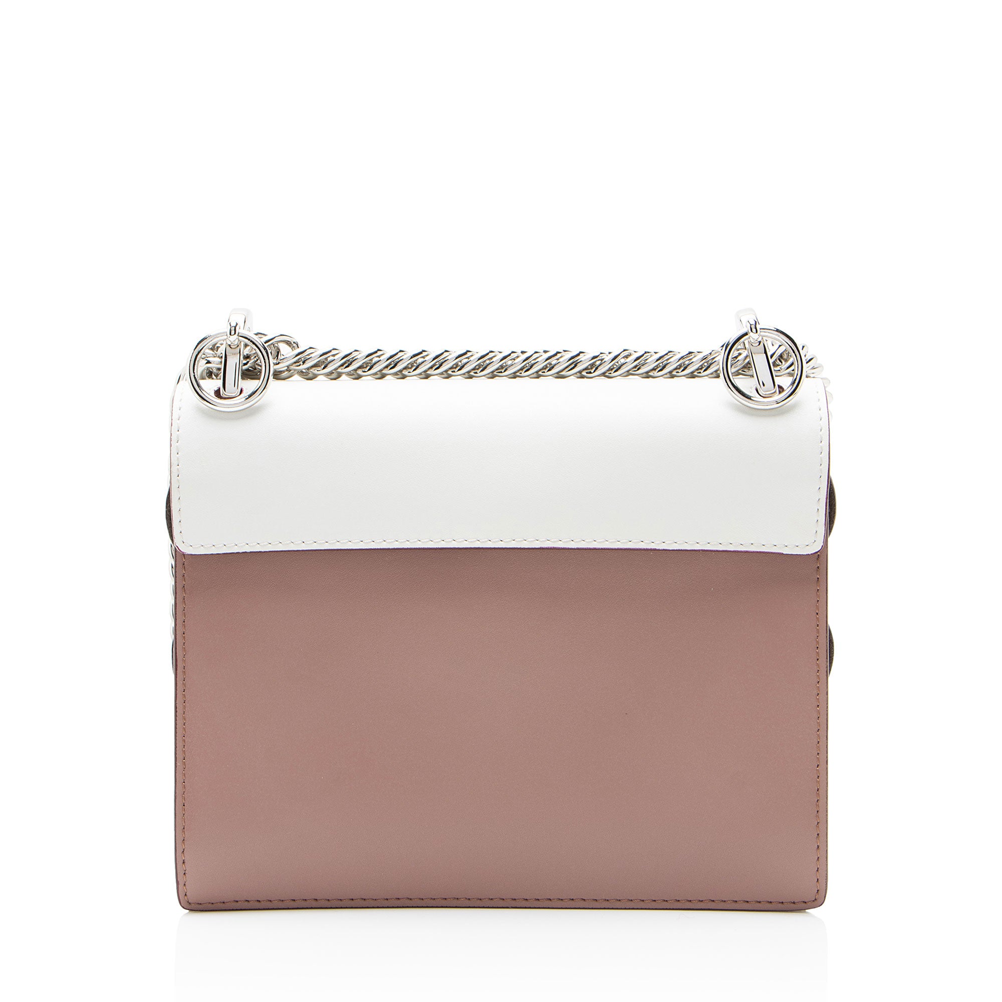 Fendi Calfskin Crystal Studded Kan I Small Shoulder Bag