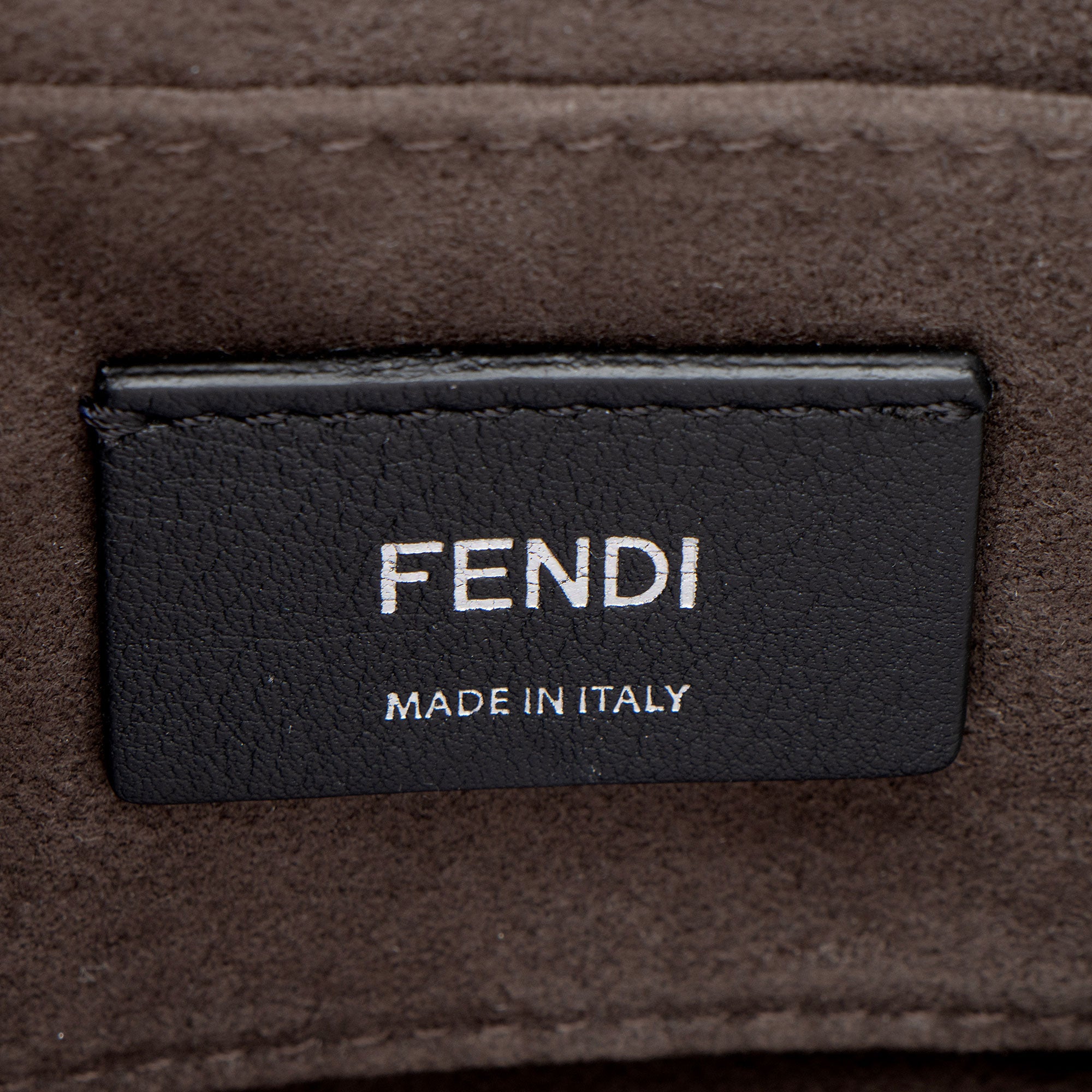 Fendi Calfskin Crystal Studded Kan I Small Shoulder Bag