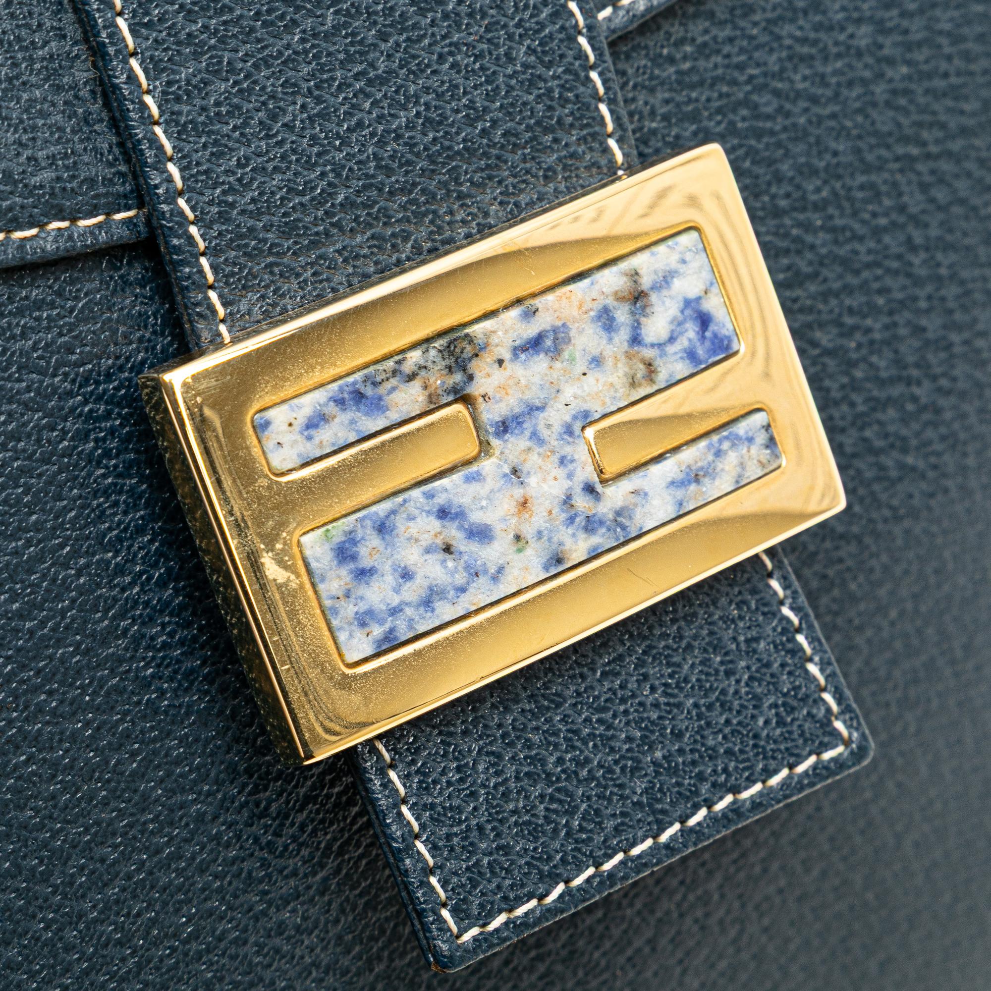 Fendi Calfskin FF Marble Flap Shoulder Bag