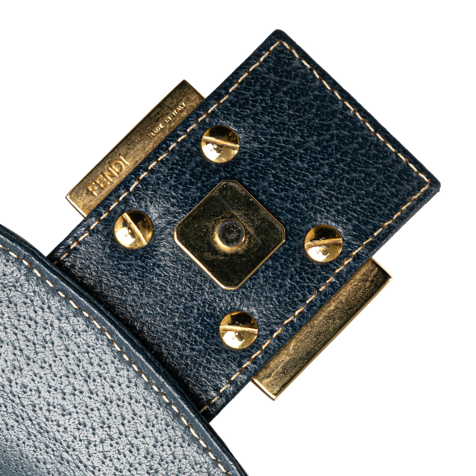 Fendi Calfskin FF Marble Flap Shoulder Bag