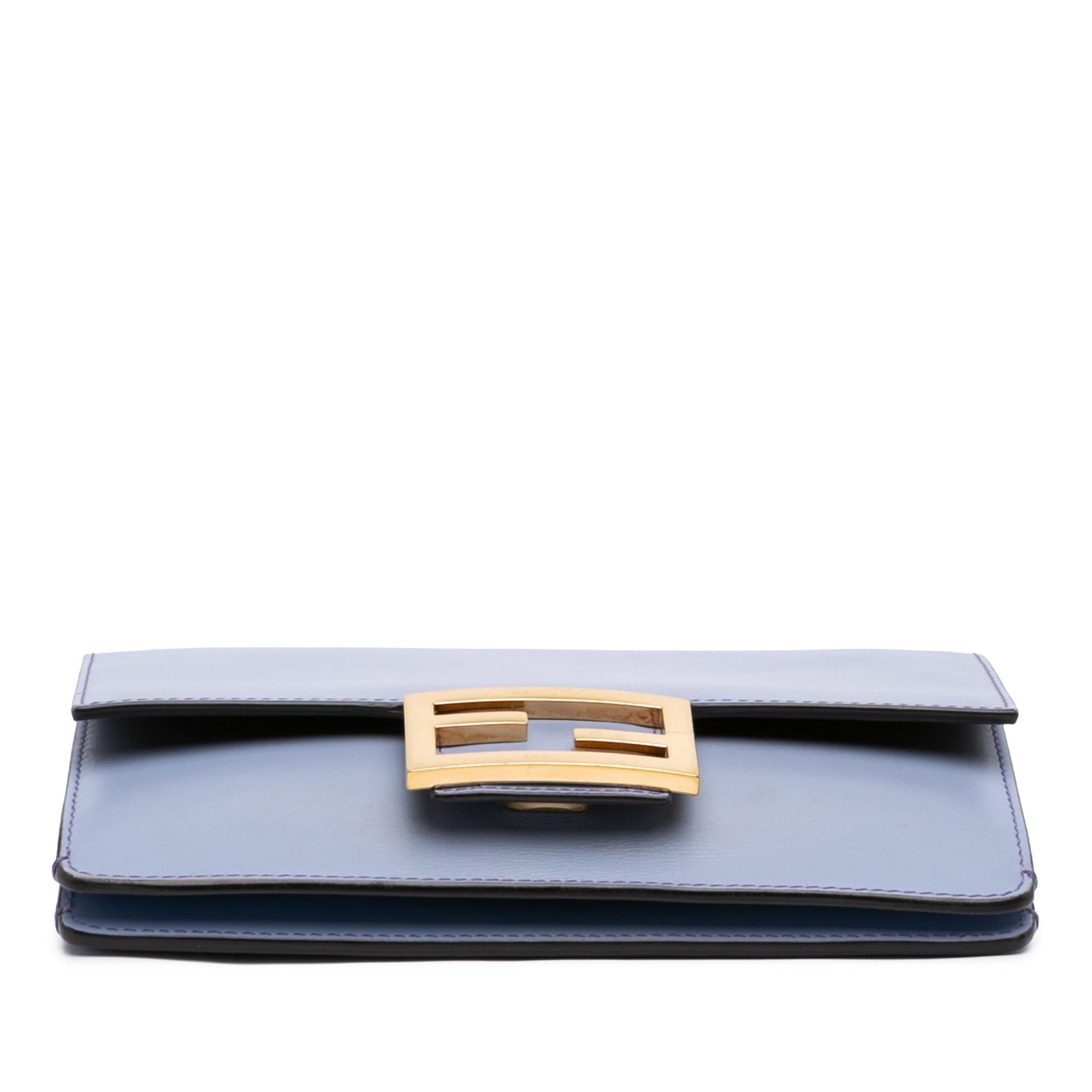Fendi Calfskin Flat Baguette Crossbody