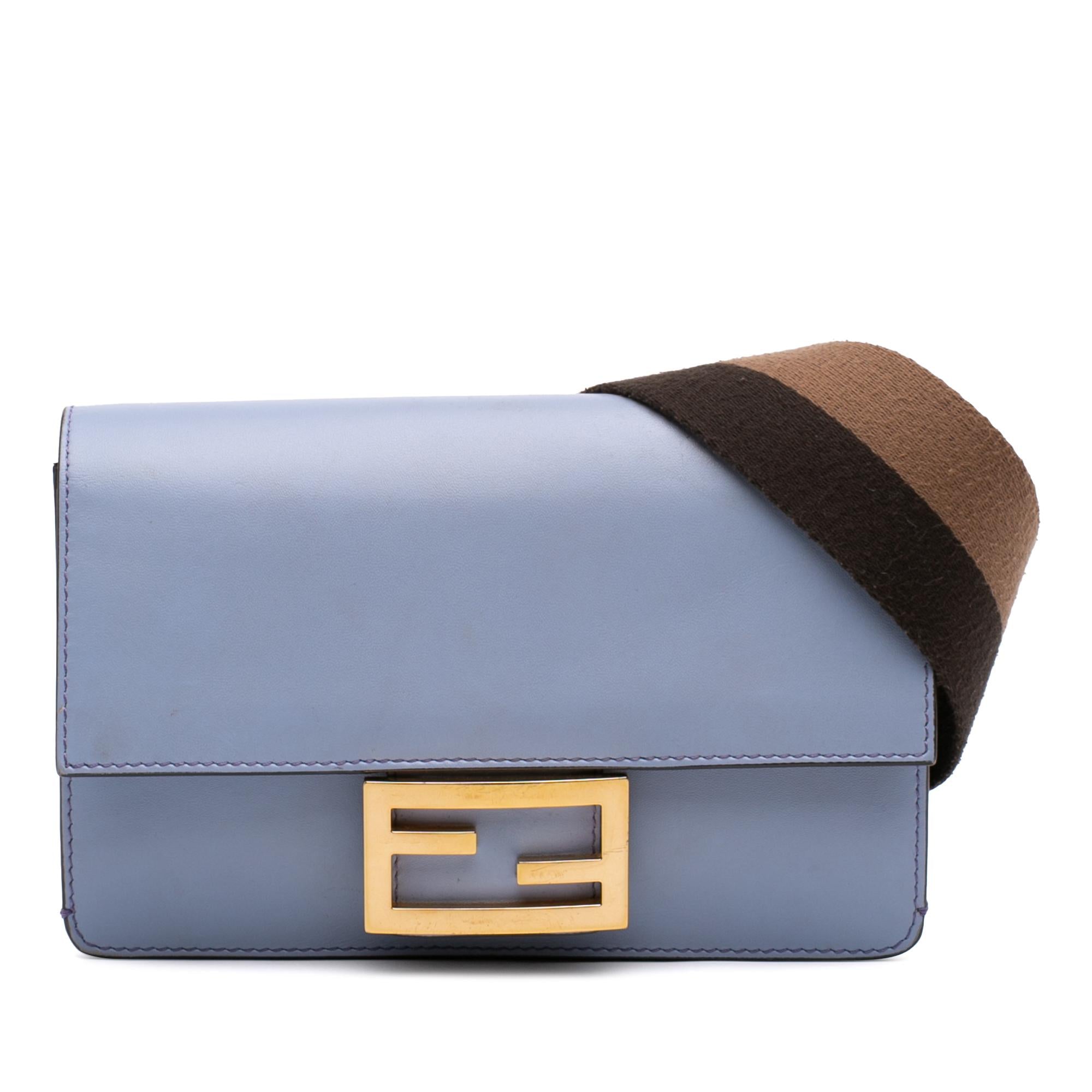 Fendi Calfskin Flat Baguette Crossbody