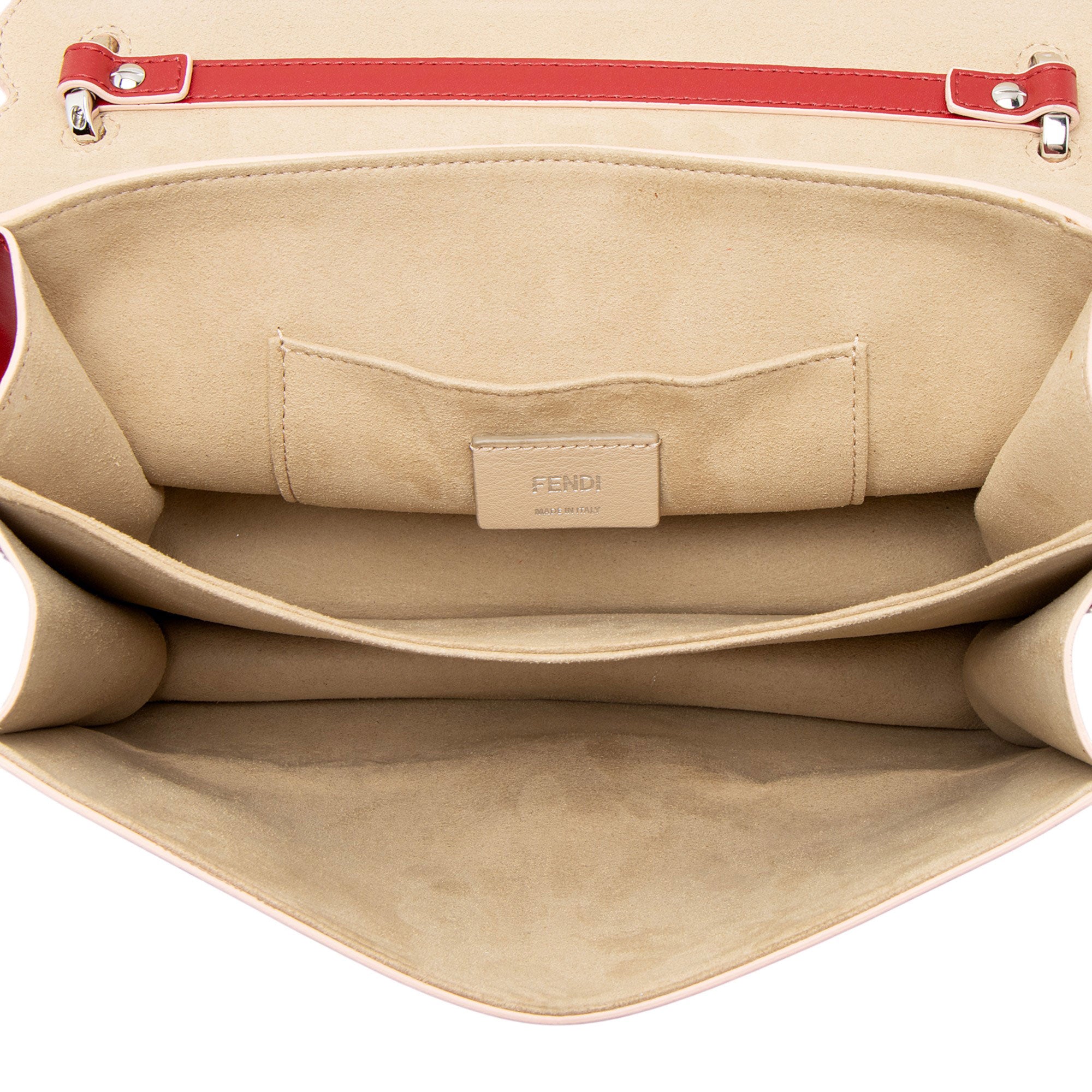 Fendi Calfskin Studded Kan I Medium Shoulder Bag