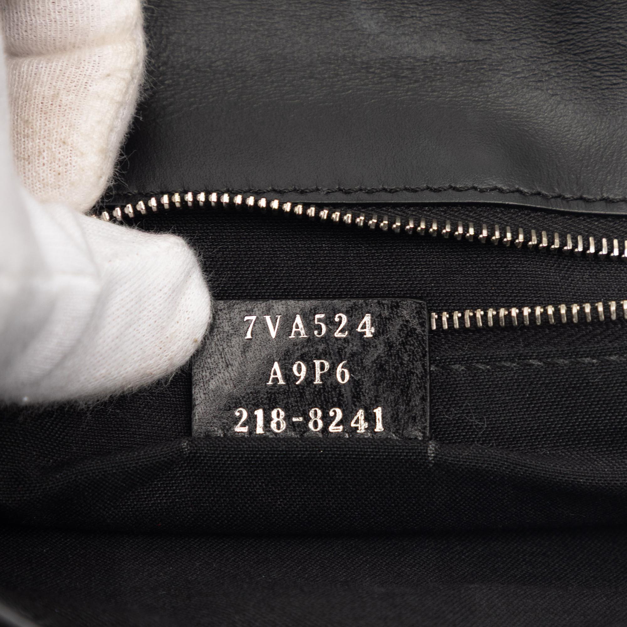 Fendi Calfskin and Canvas FF 1974 Flat Baguette Crossbody