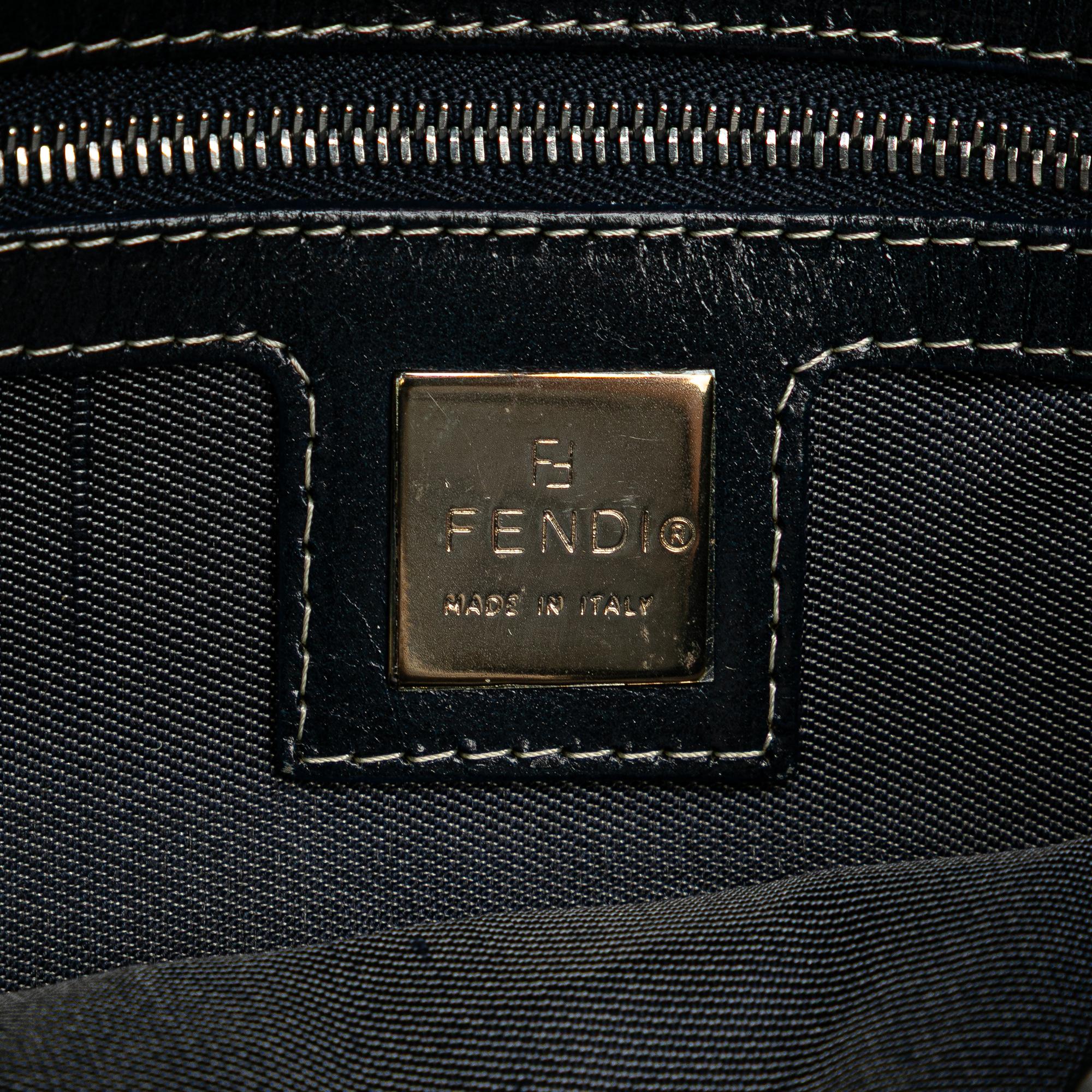 Fendi Canvas FF Marble Baguette Shoulder Bag