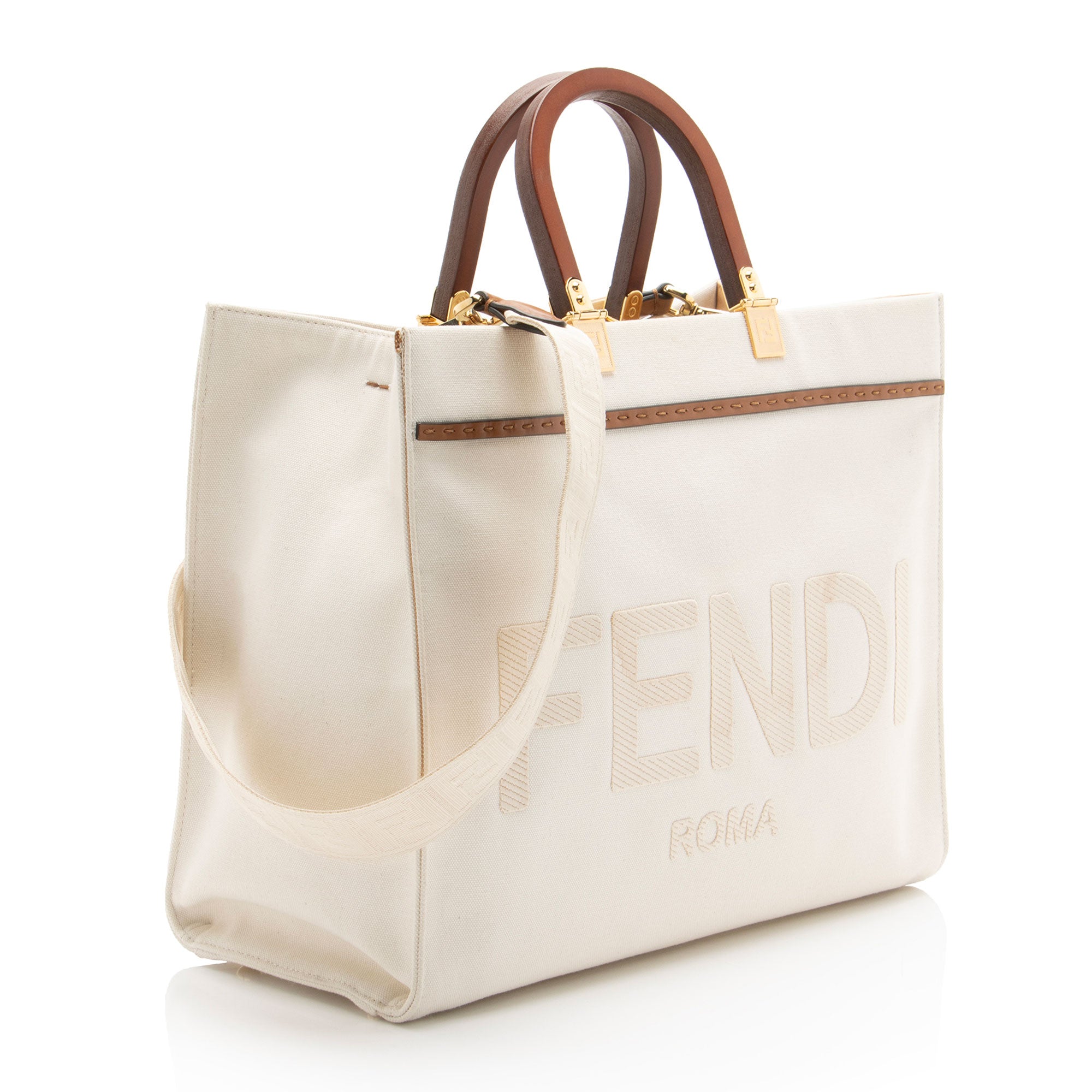 Fendi Canvas Sunshine Medium Shopper Tote