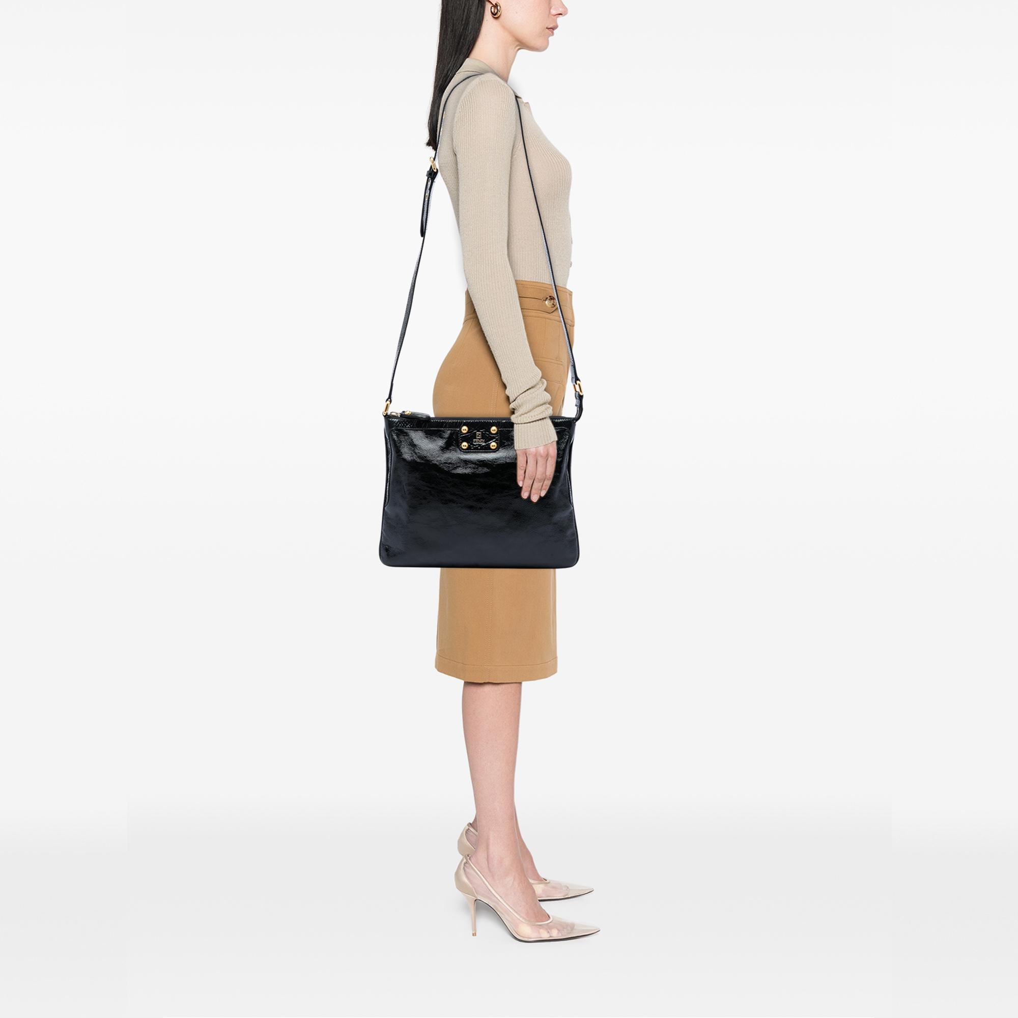 Fendi Crinkled Patent Crossbody