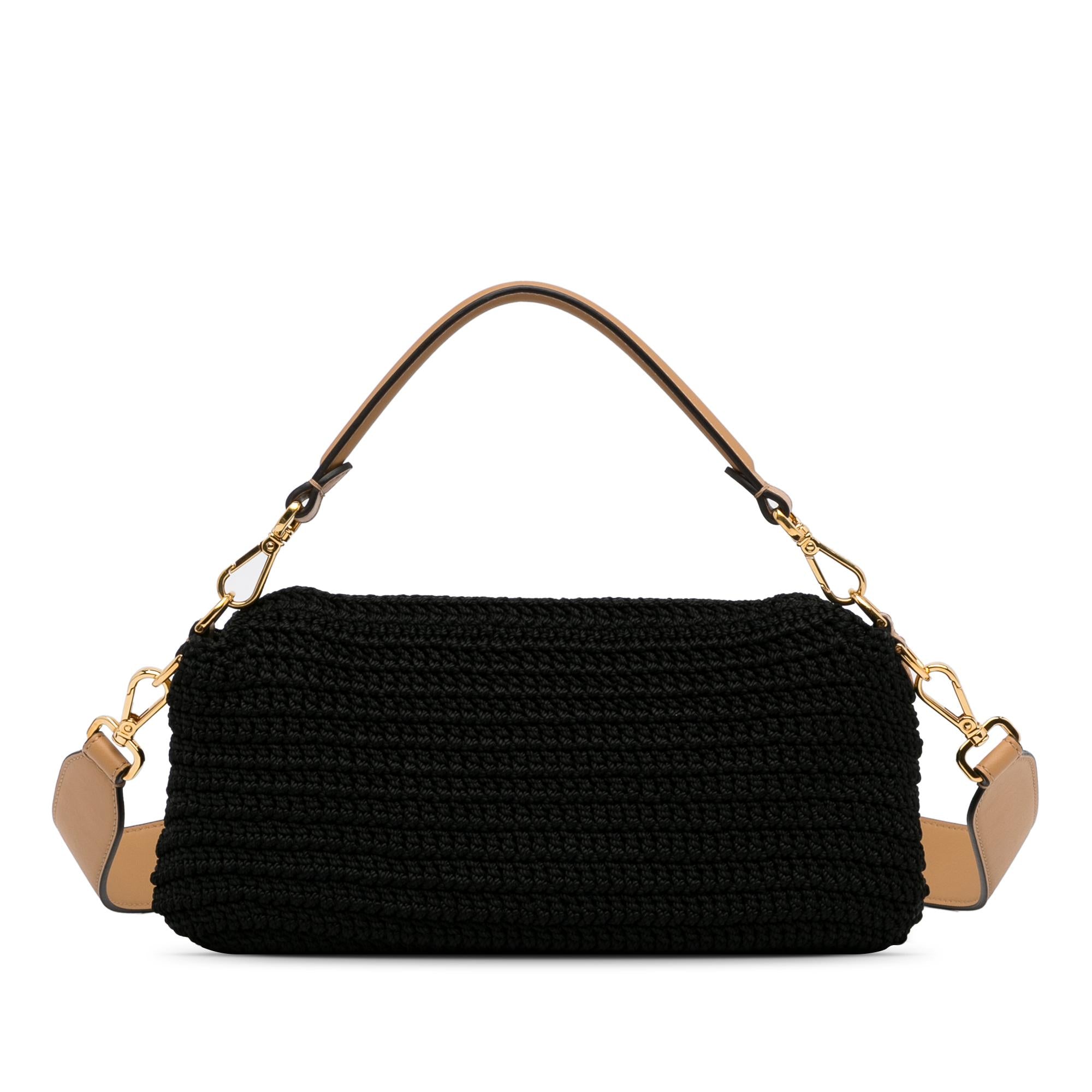 Fendi Crochet Raffia Baguette Satchel (SHG-depVYd)