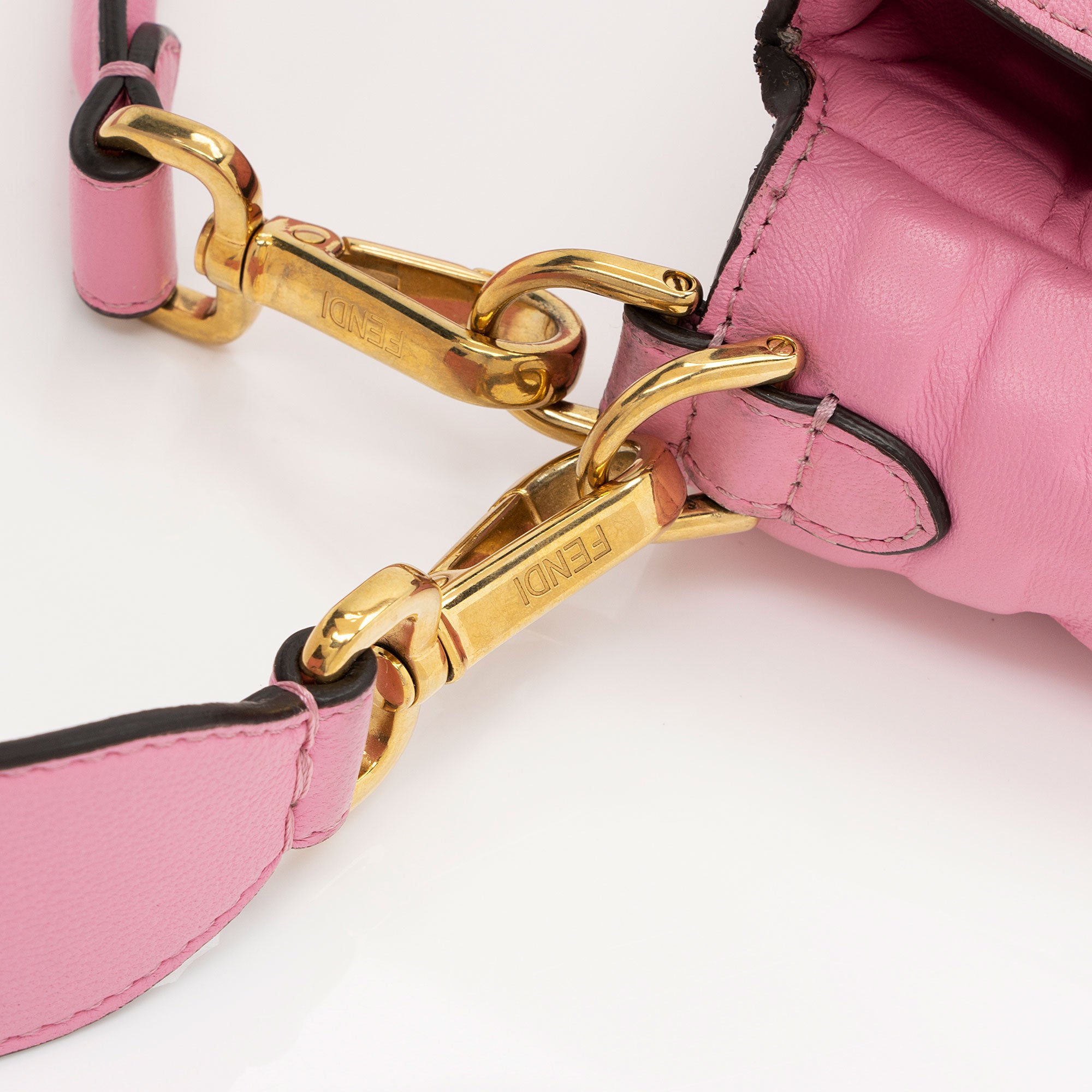 Fendi Embossed Leather FF 1974 Baguette Shoulder Bag (SHF-nc63Ja)