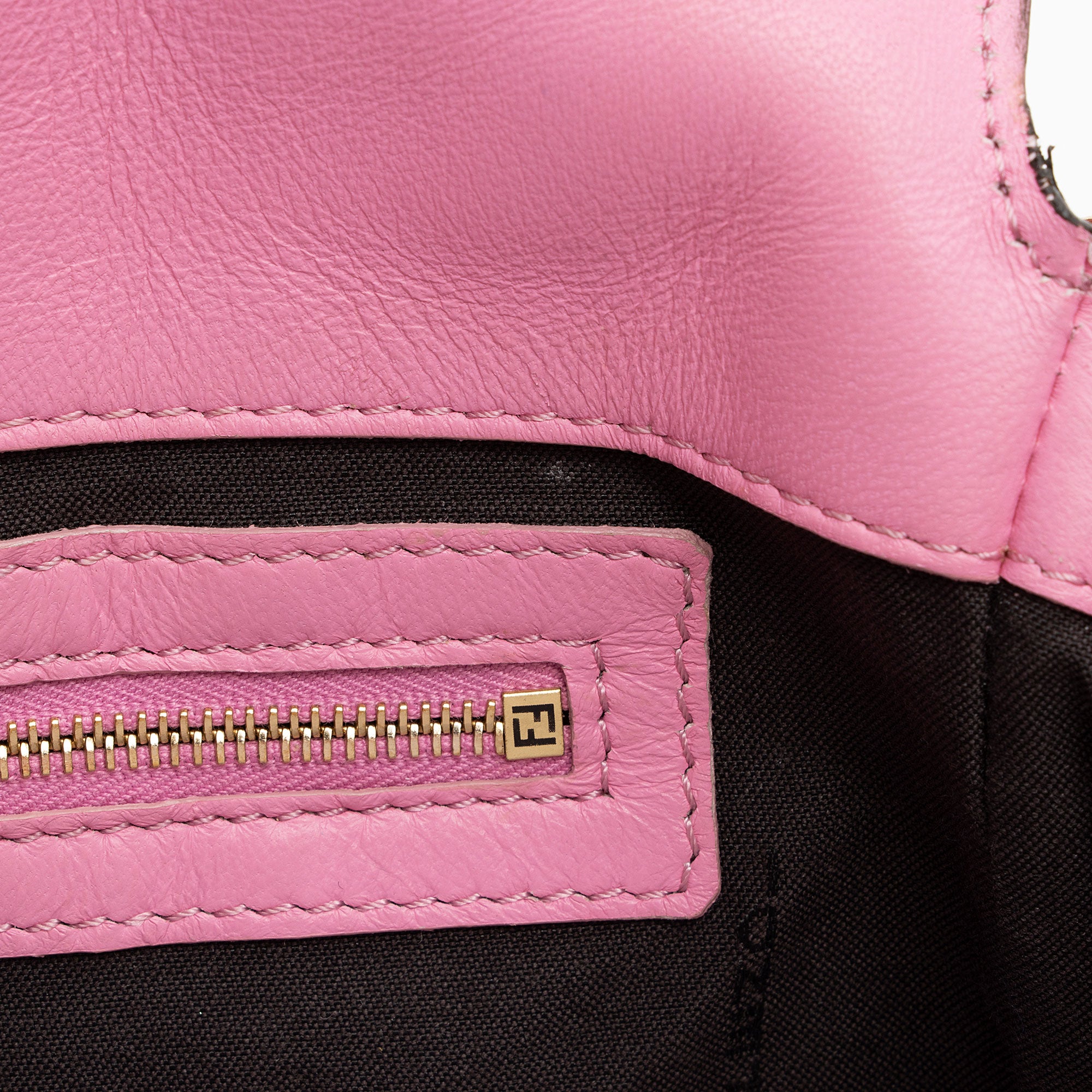 Fendi Embossed Leather FF 1974 Baguette Shoulder Bag (SHF-nc63Ja)