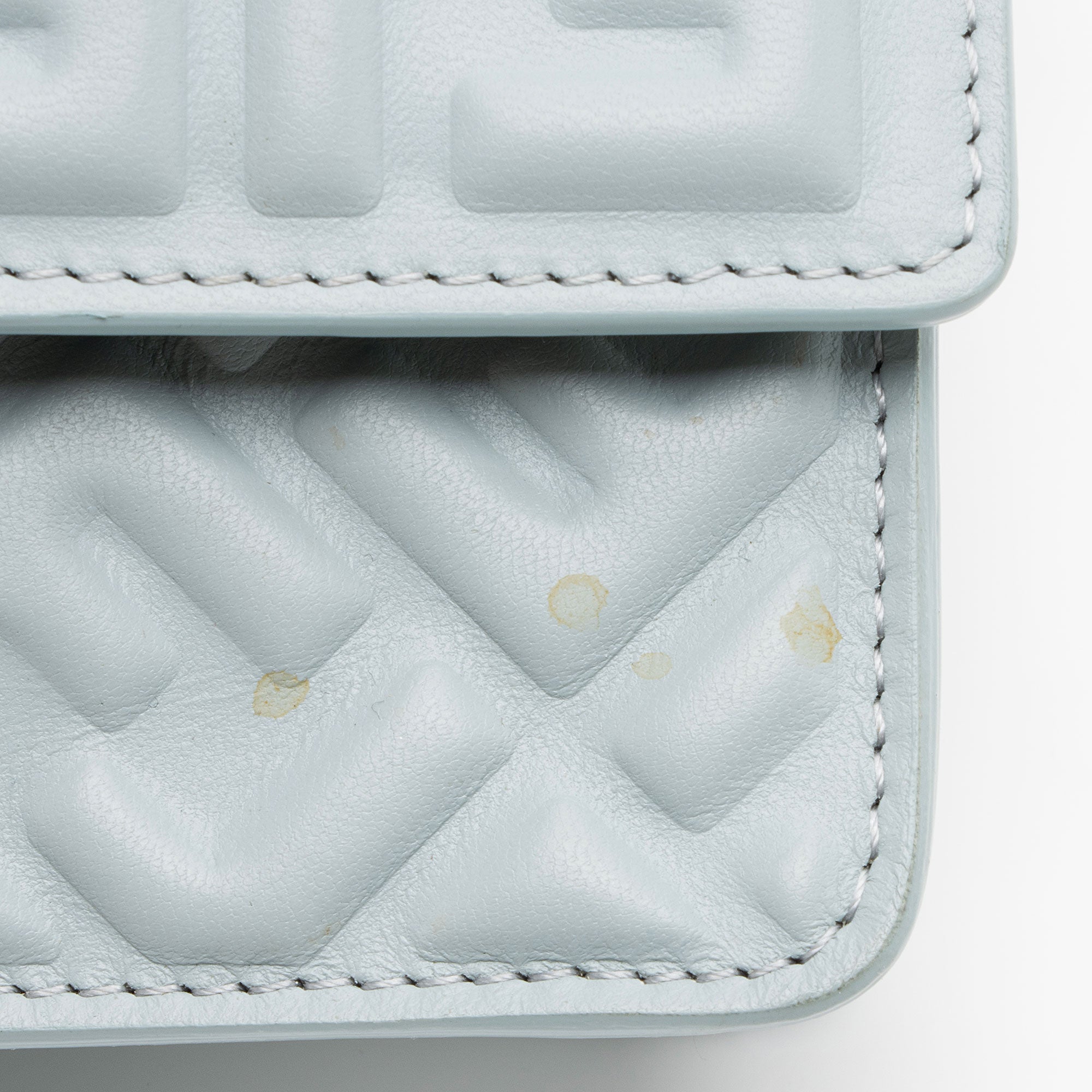 Fendi Embossed Leather FF Baguette Wallet on Chain