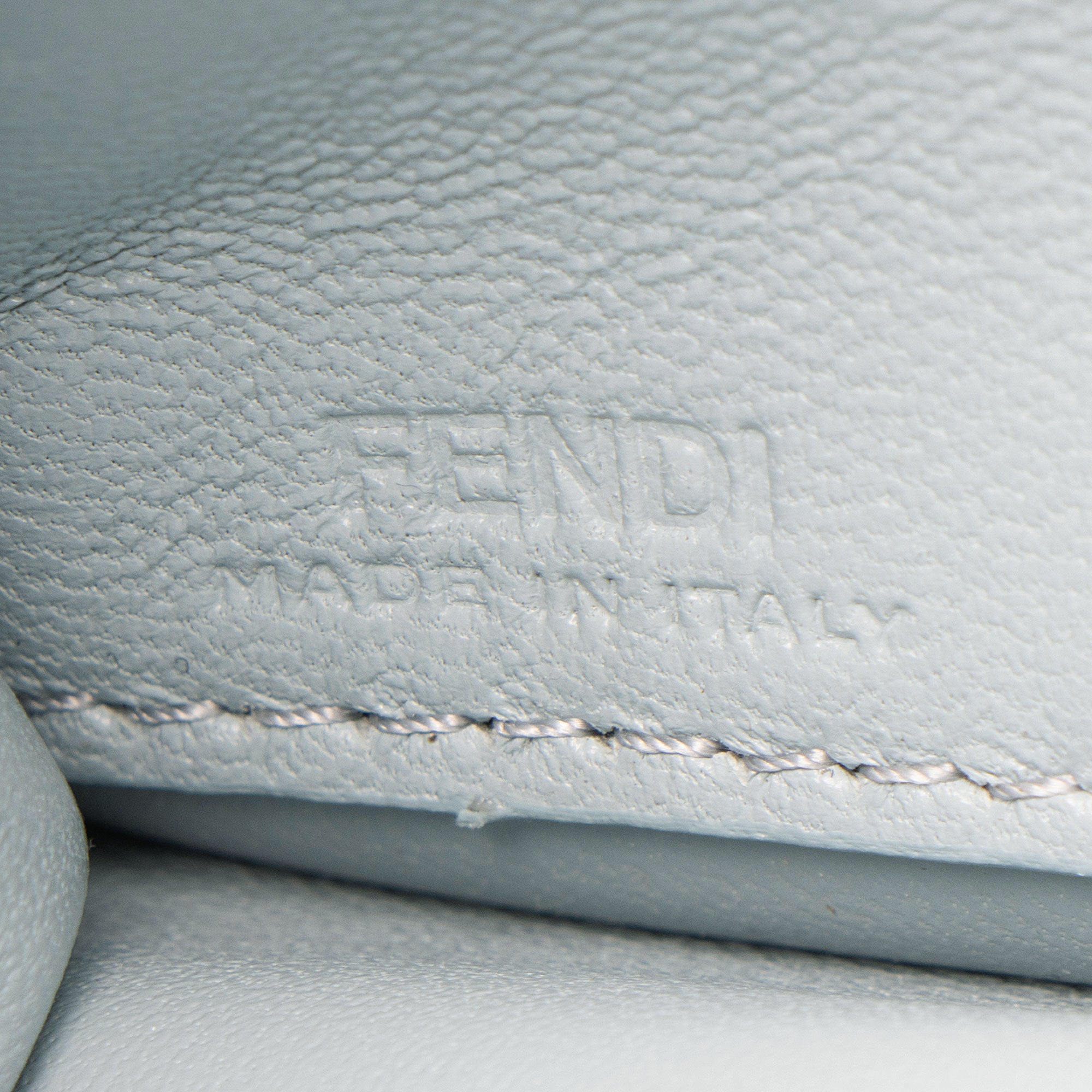 Fendi Embossed Leather FF Baguette Wallet on Chain