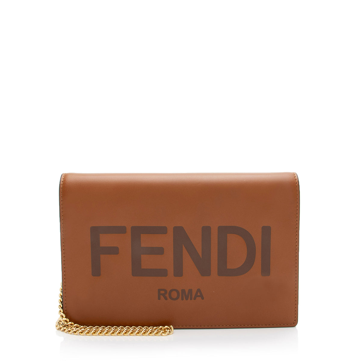 Fendi Embossed Vitello King Logo Wallet on Chain