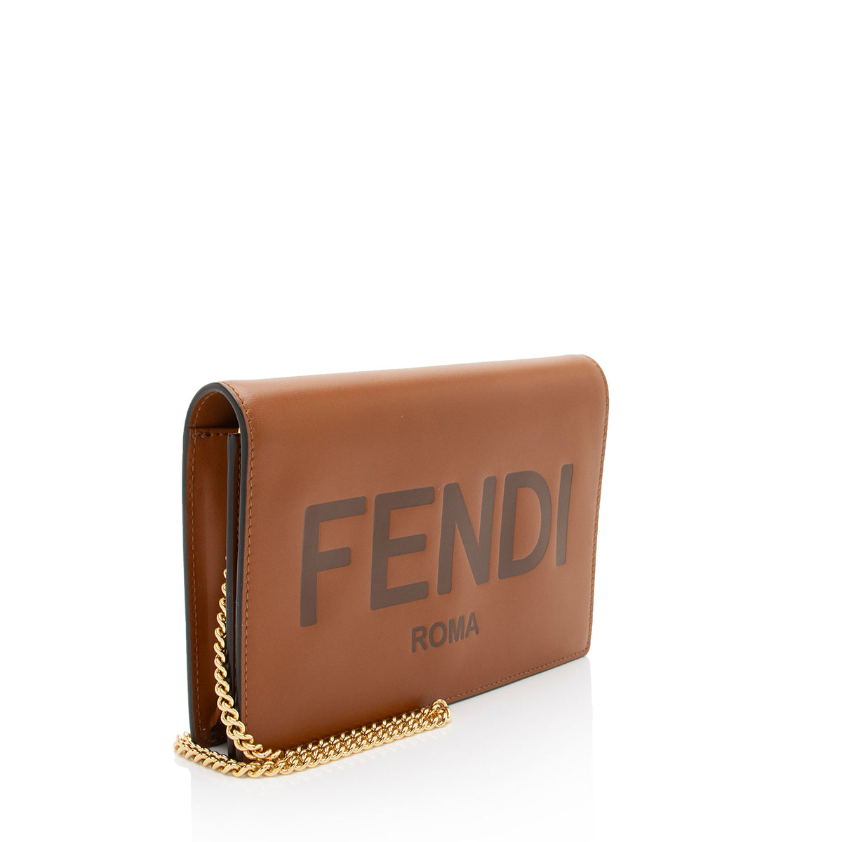 Fendi Embossed Vitello King Logo Wallet on Chain