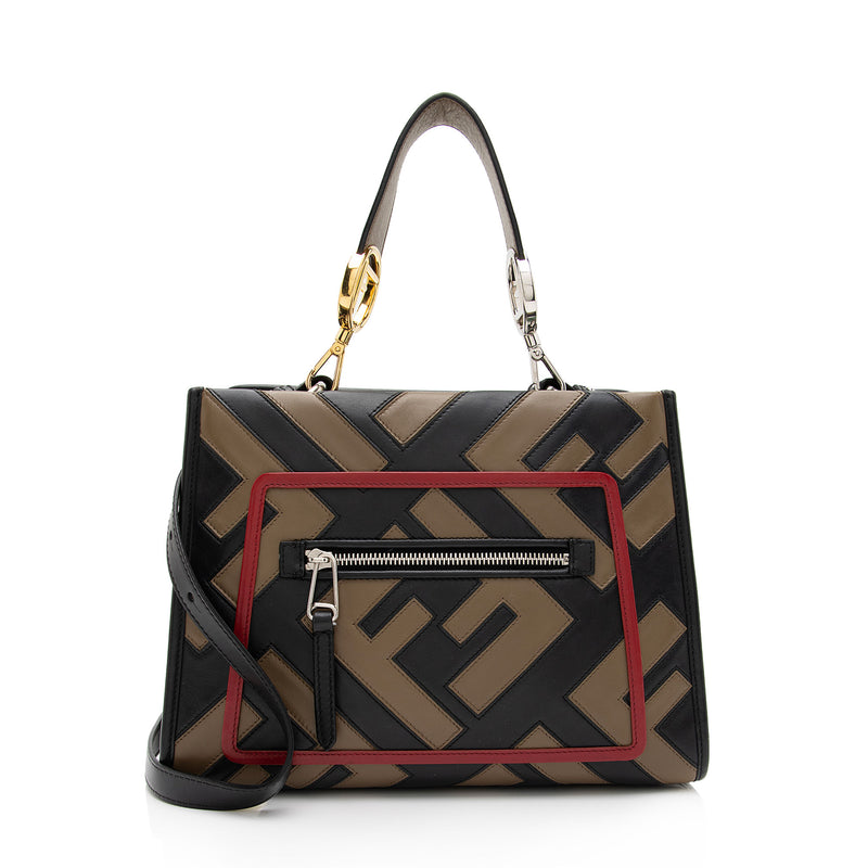 Fendi FF Calfskin Century Runaway Small Tote (SHF-6Kw03X)