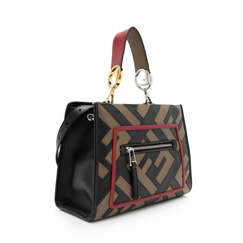 Fendi FF Calfskin Century Runaway Small Tote (SHF-6Kw03X)