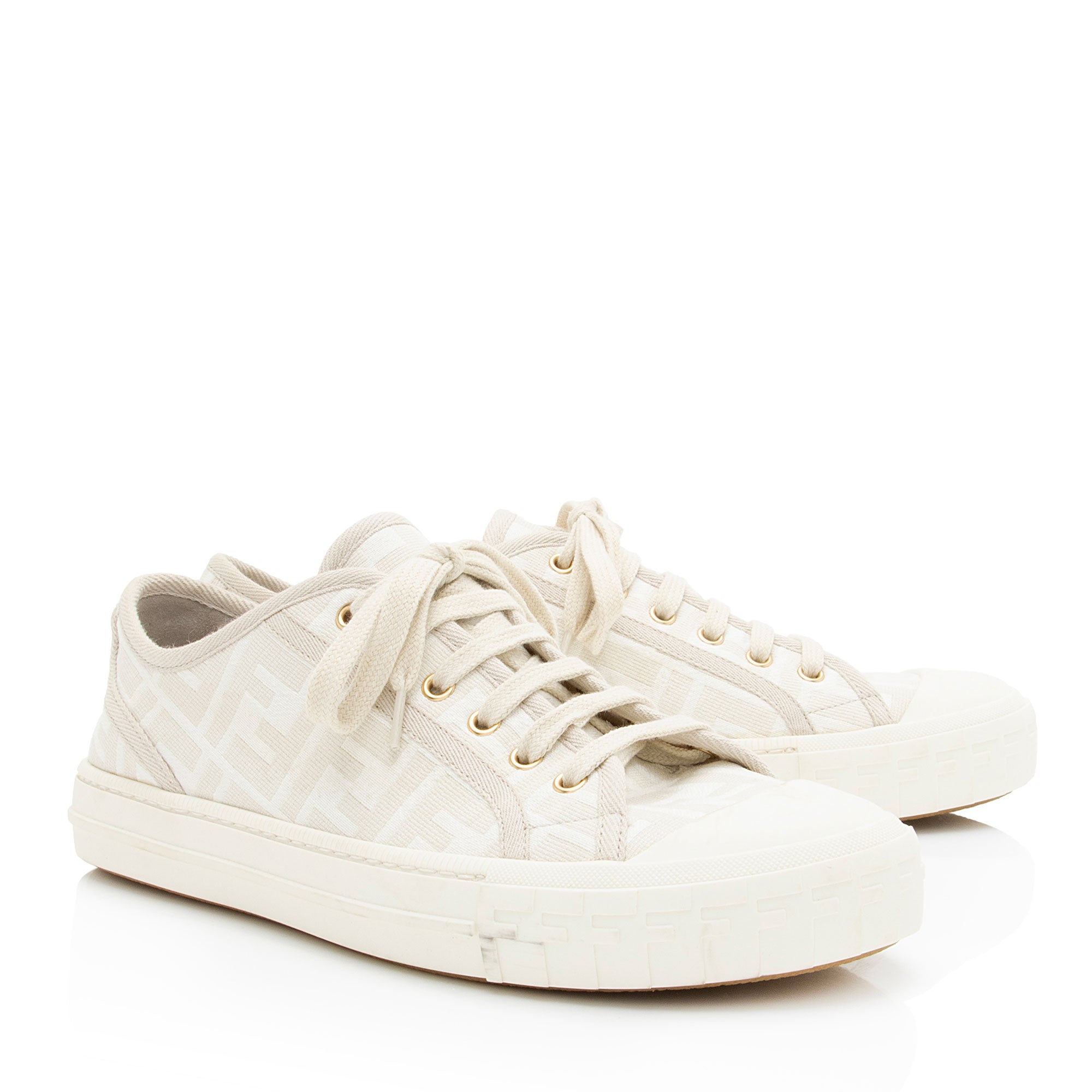 Fendi FF Canvas Domino Sneakers - Size 10 / 40