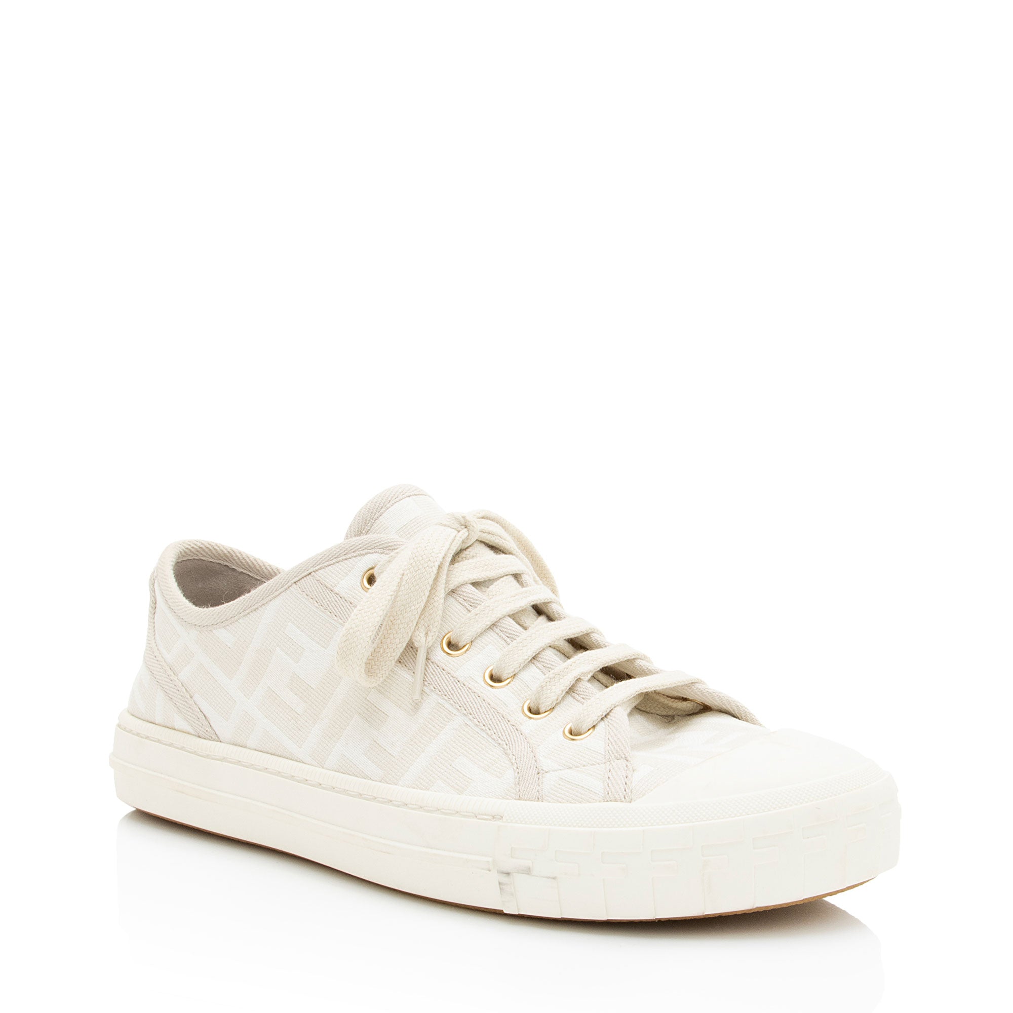 Fendi FF Canvas Domino Sneakers - Size 10 / 40