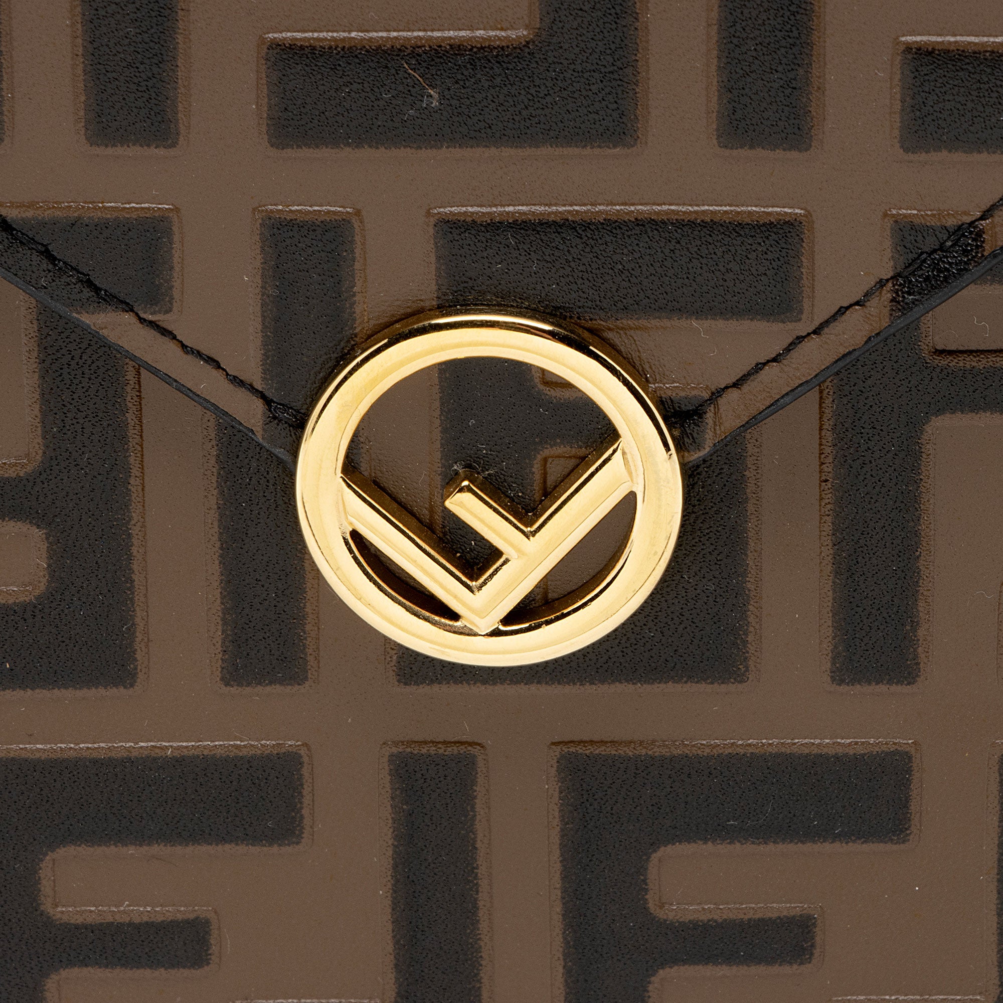 Fendi FF Embossed Calfskin 1974 Envelope Pouch (SHF-qYNeEa)