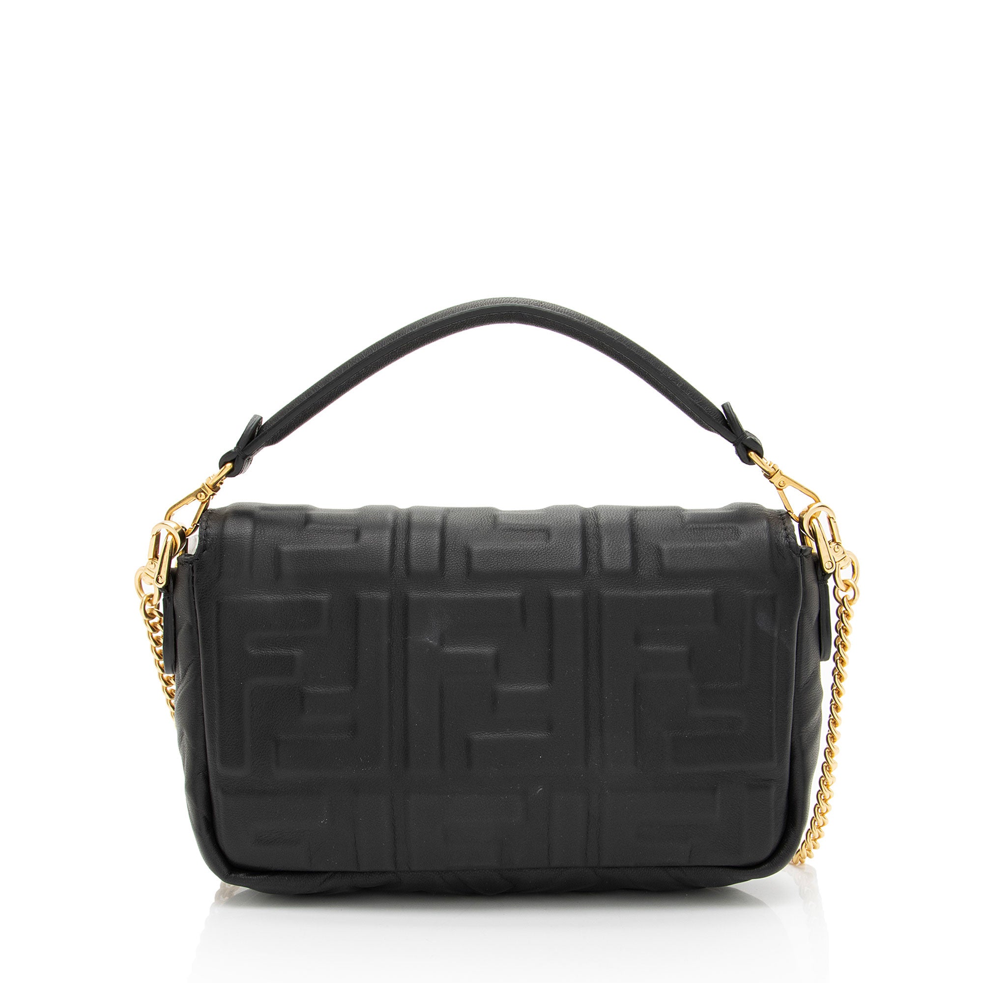 Fendi FF Embossed 1974 Mini Baguette Shoulder Bag