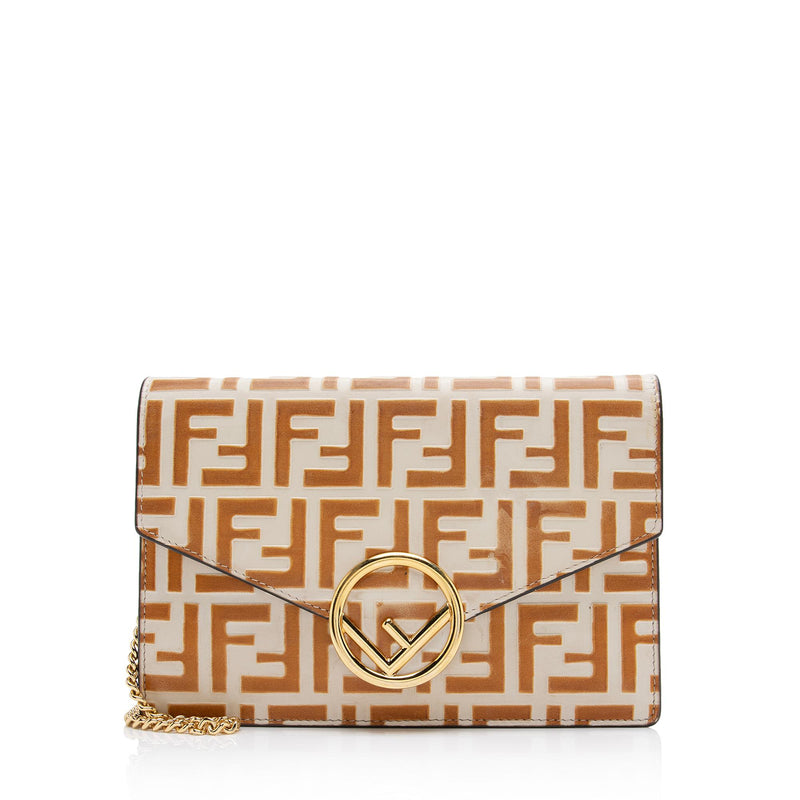 Ff embossed leather wallet on a chain new arrivals