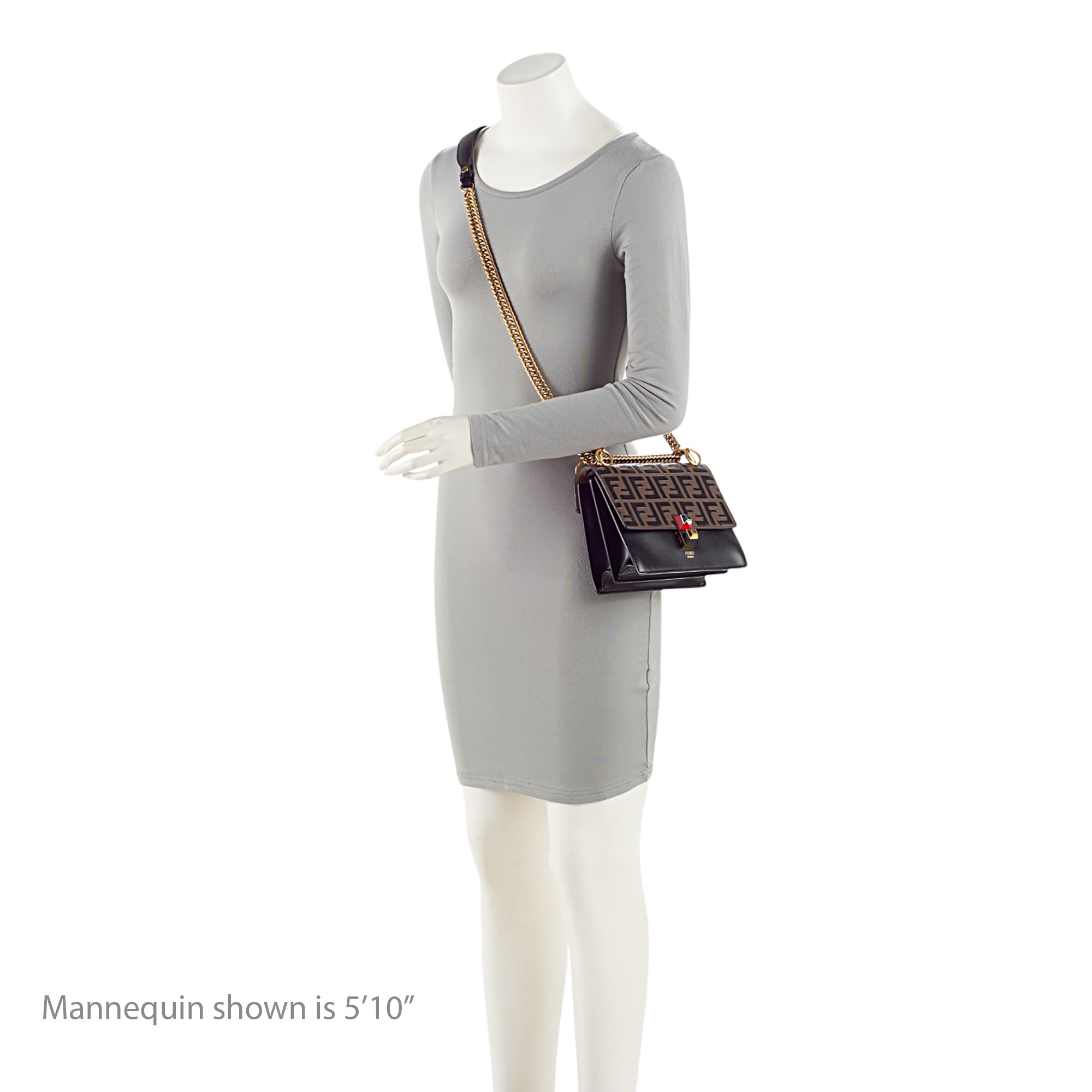 Fendi FF Embossed Calfskin Kan I Small Shoulder Bag - FINAL SALE