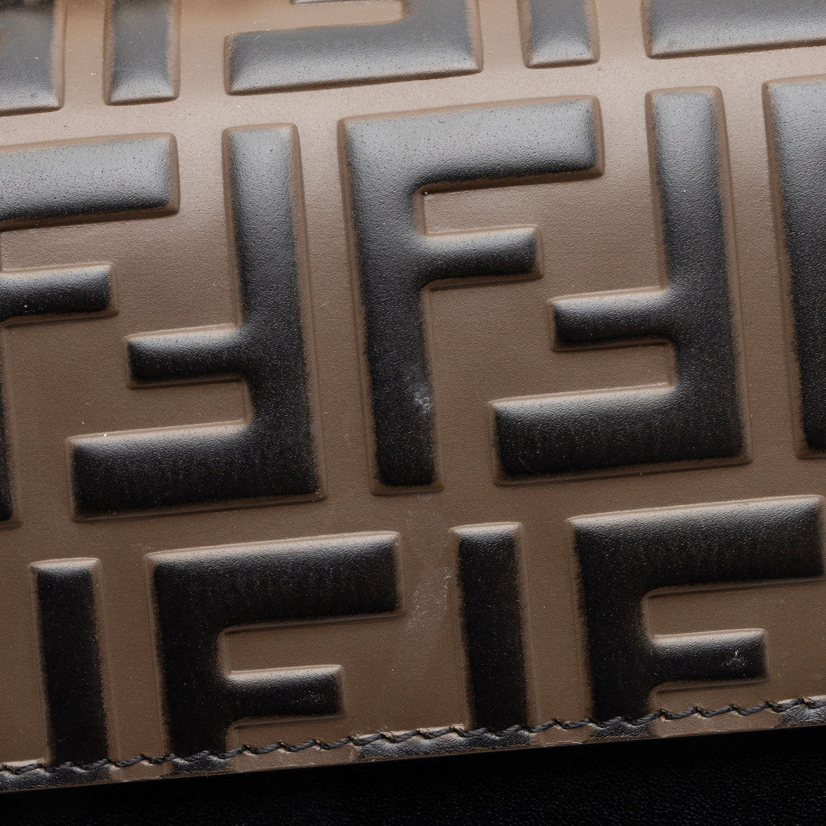 Fendi FF Embossed Calfskin Kan U Medium Shoulder Bag
