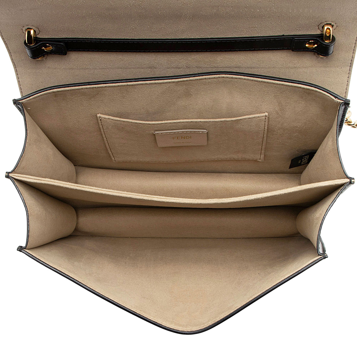 Fendi FF Embossed Calfskin Kan U Medium Shoulder Bag