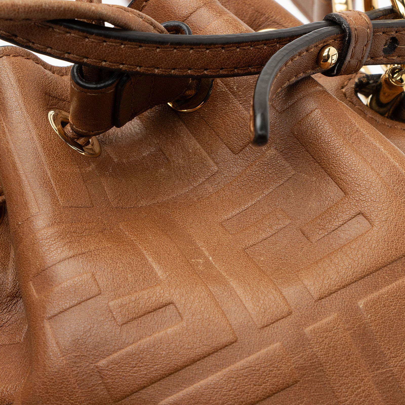 Fendi FF Embossed Calfskin Mon Tresor Mini Bucket Bag SHF E3Olct LuxeDH