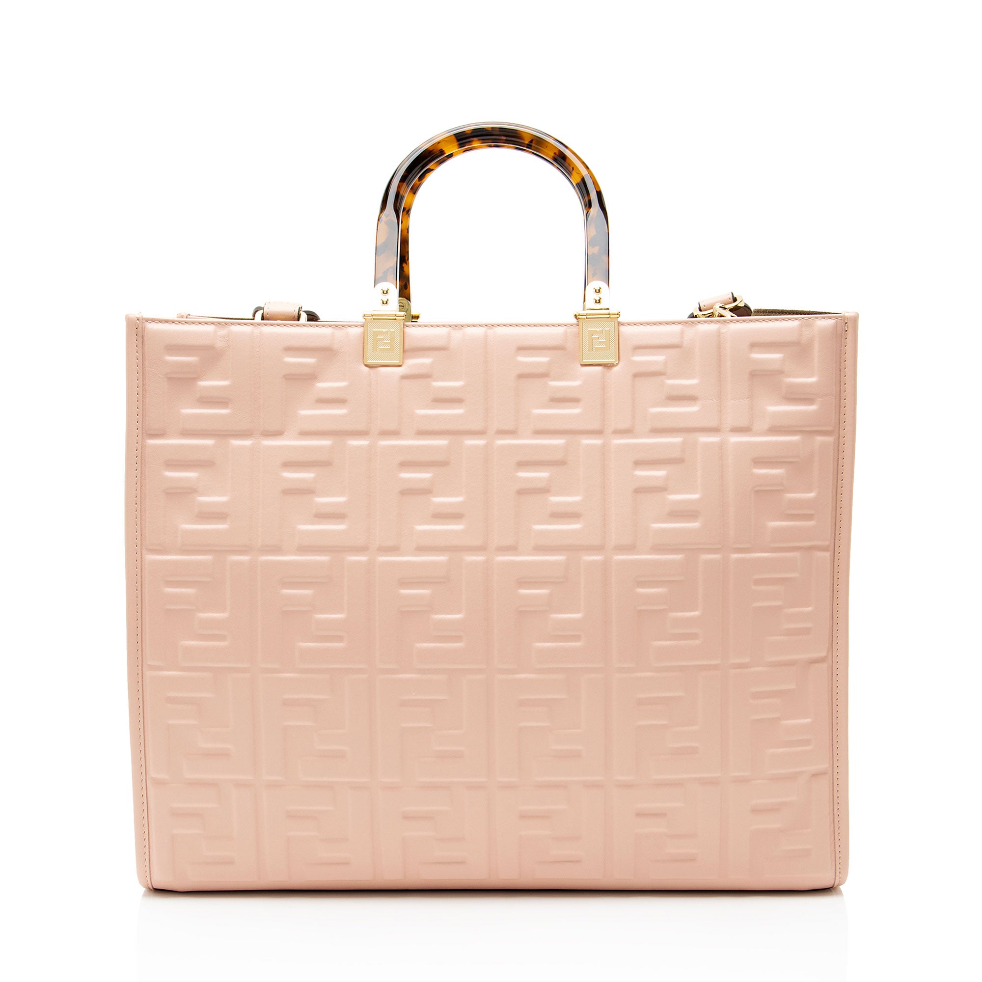 Fendi FF Embossed Calfskin Sunshine Medium Shopper Tote