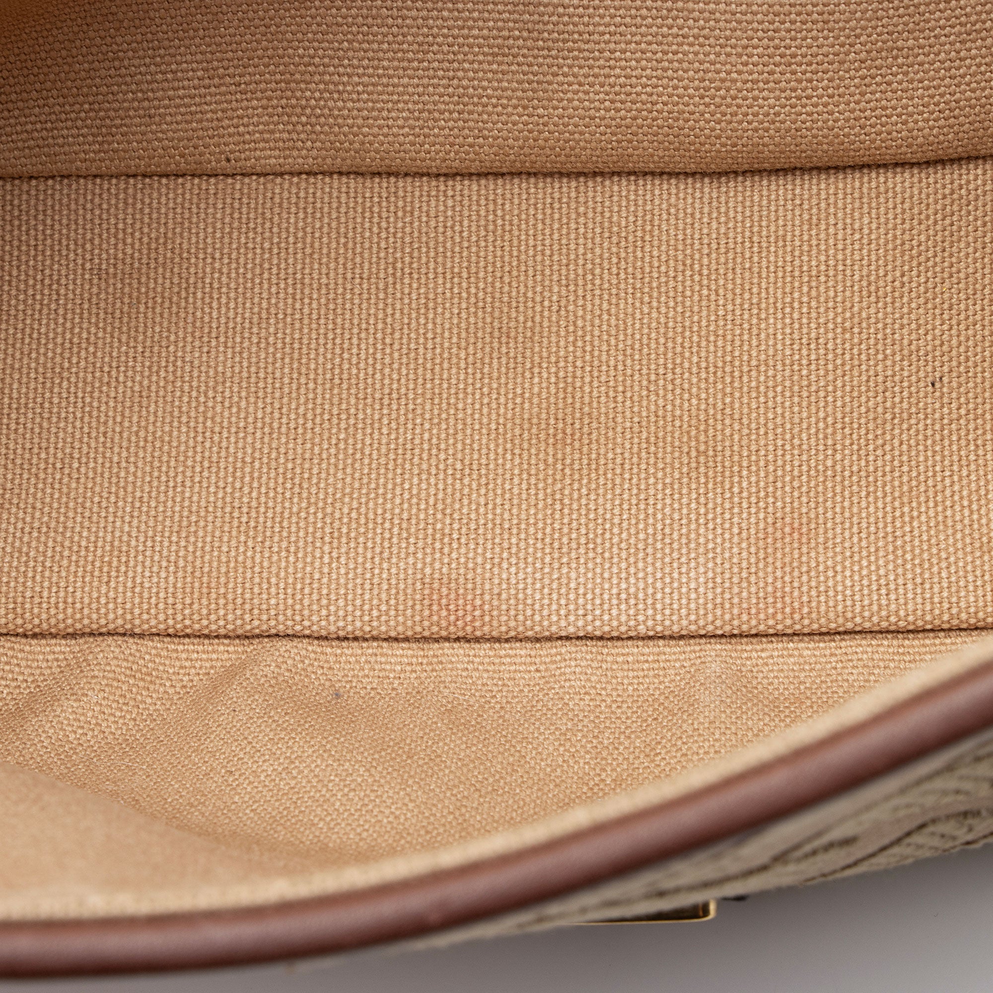 Fendi FF Embroidered Canvas Baguette Shoulder Bag