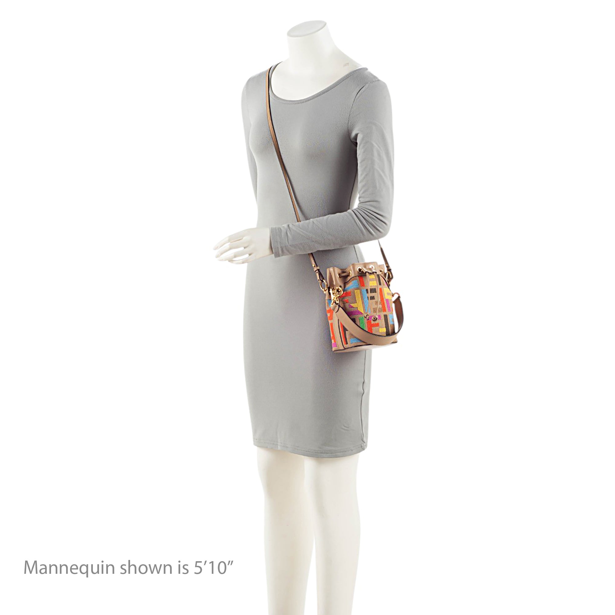 Fendi FF Embroidered Canvas Mon Tresor Mini Bucket Bag