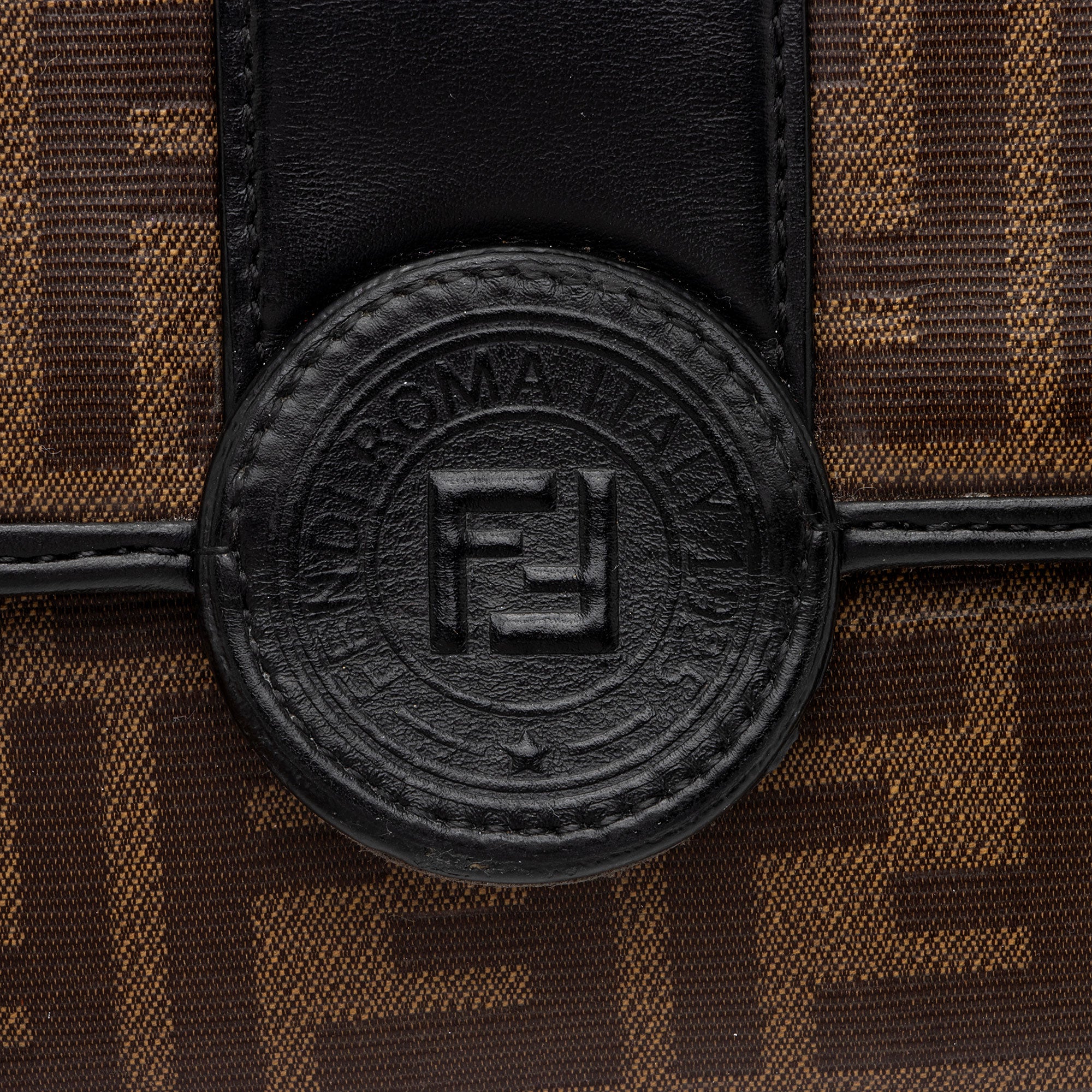 Fendi FF Spalmati 1974 Double F Mini Shoulder Bag (SHF-CKdmaW)