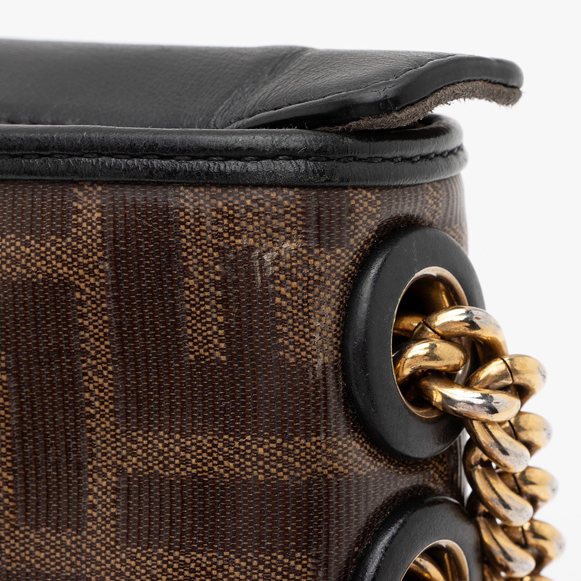 Fendi FF Spalmati 1974 Double F Mini Shoulder Bag (SHF-CKdmaW)