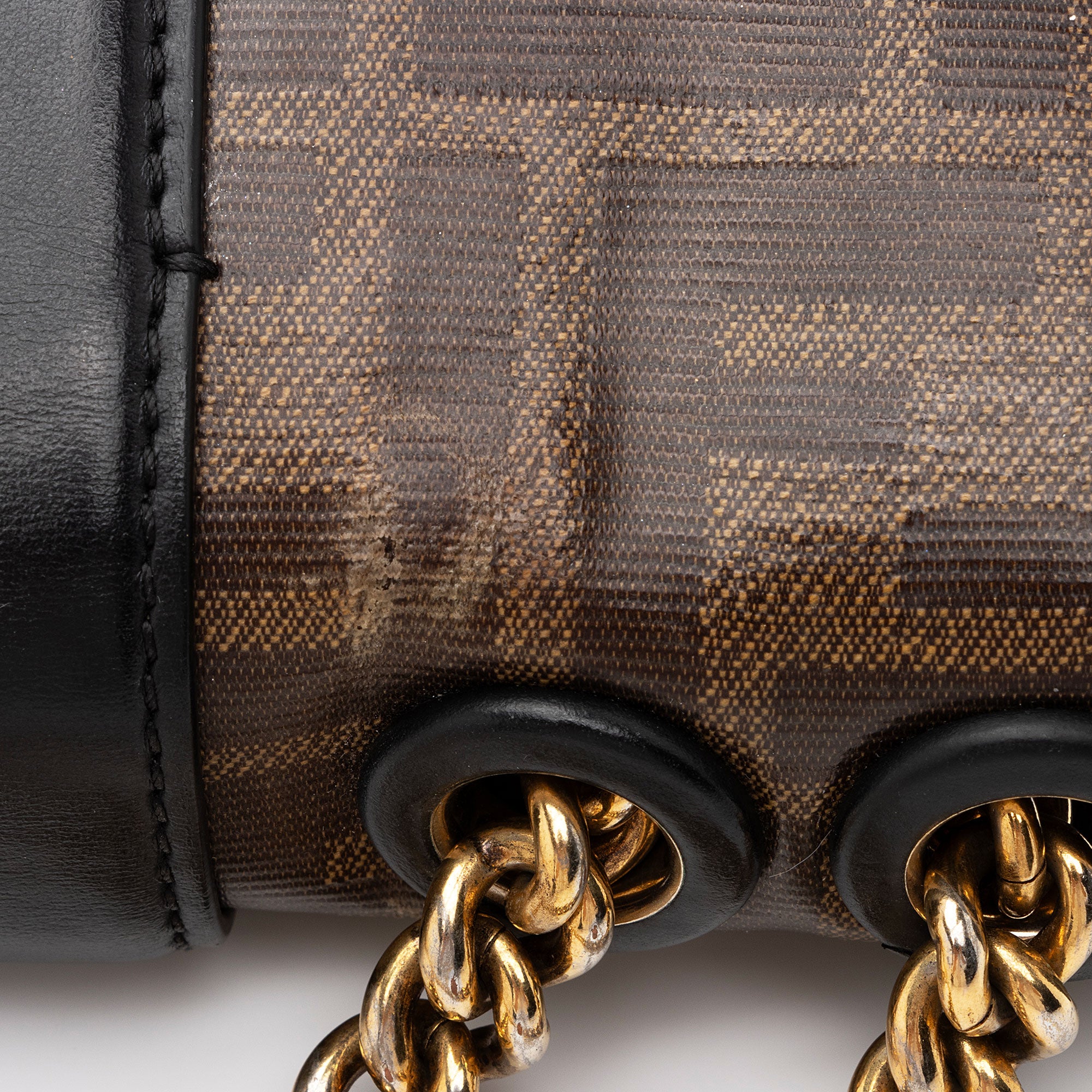 Fendi FF Spalmati 1974 Double F Mini Shoulder Bag (SHF-CKdmaW)