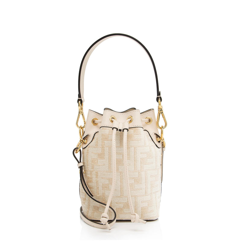 Fendi Mon Tresor Mini Bucket Bag In White