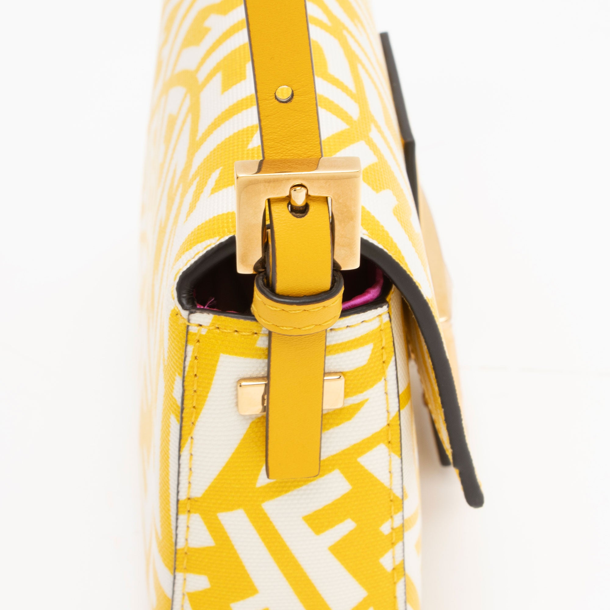 Fendi x Sara Coleman Leather FF Vertigo 1997 Baguette Mini Shoulder Bag