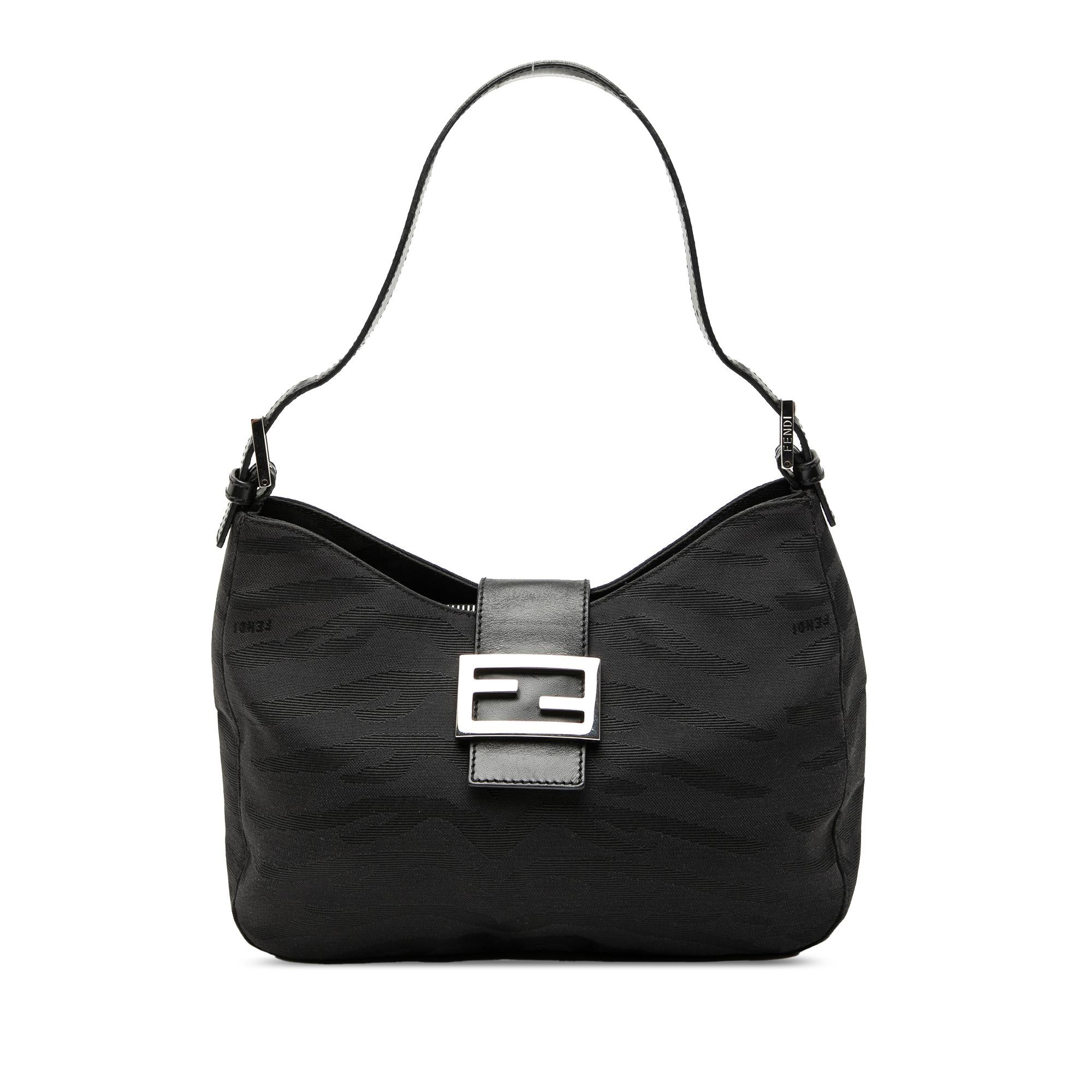 Fendi FF Zebra Print Canvas Shoulder Bag