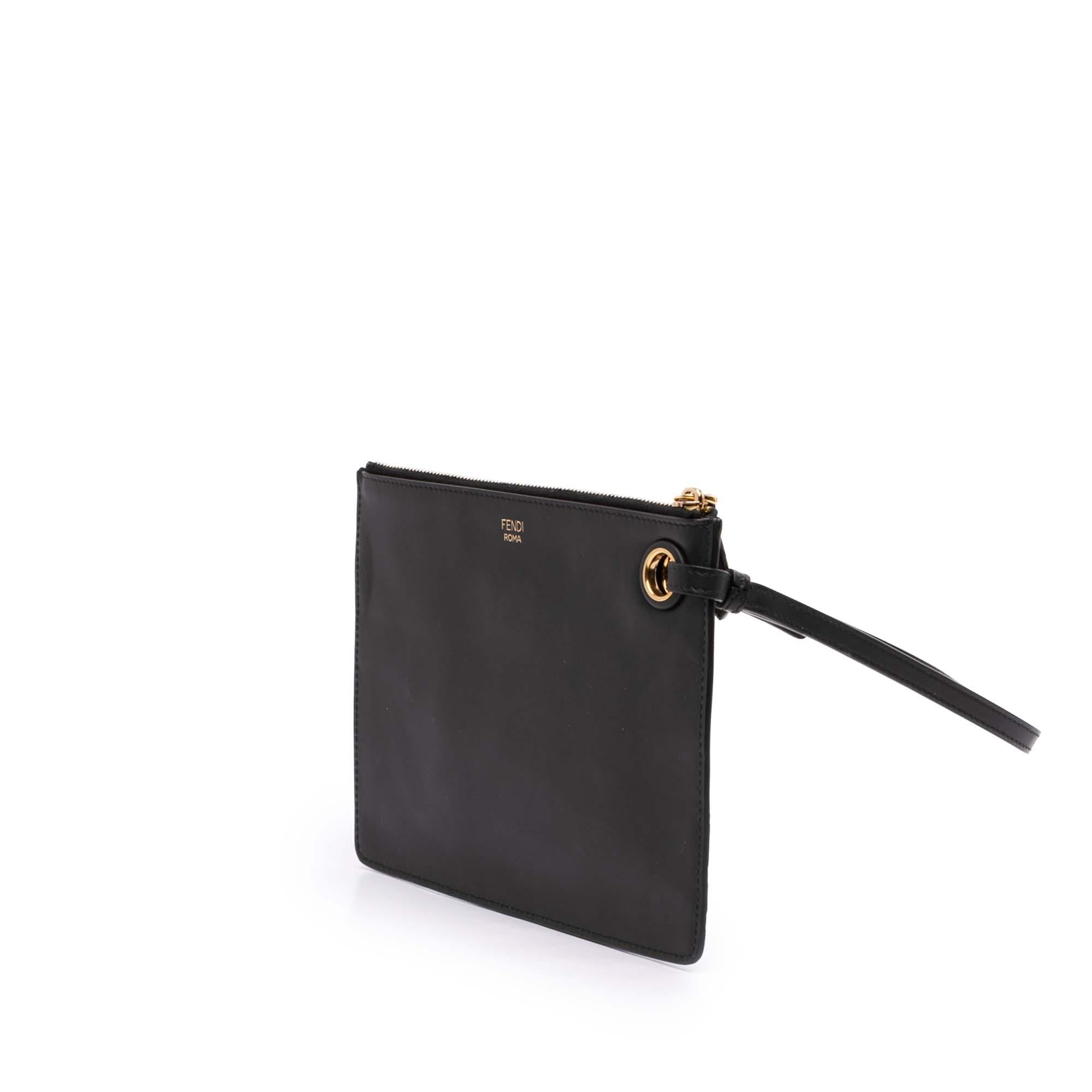 Fendi Fila Mania Multicolor Zucca Embossed Leather Clutch