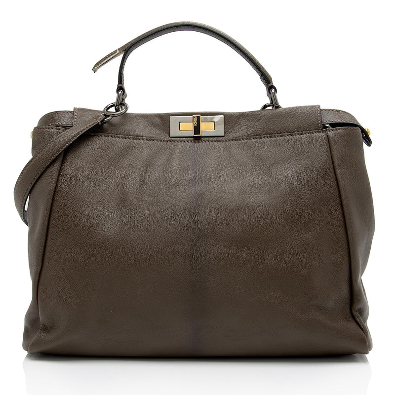 Fendi Goatskin Peekaboo Large Satchel FINAL SALE SHF EF9skv