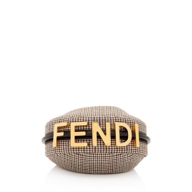 Fendi Houndstooth Wool Fendigraphy Nano Hobo (SHF-N6cAIe)