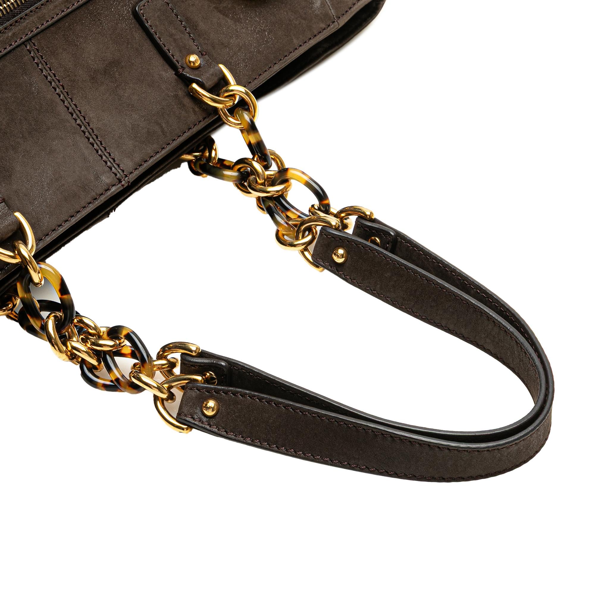 Fendi Iridescent Leather Chain Tote
