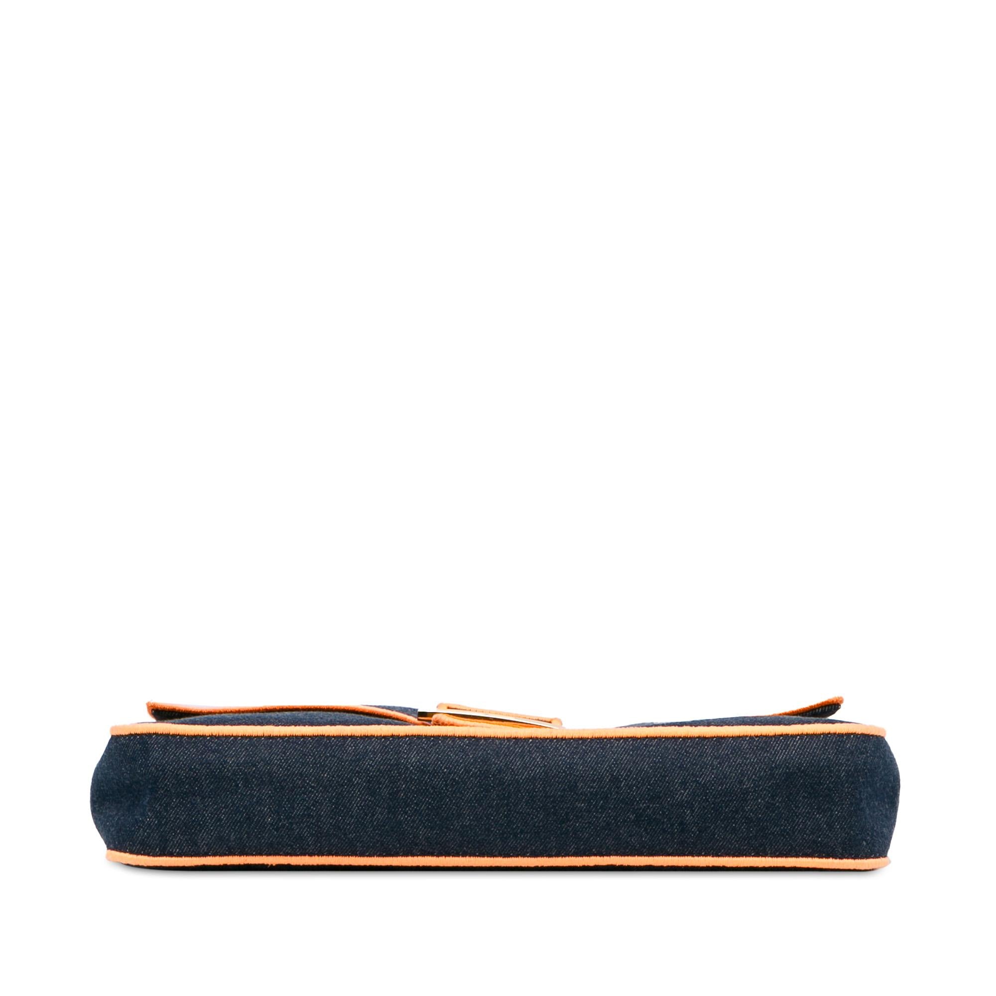 Fendi Large Denim Baguette Satchel (SHG-Fm5Rer)