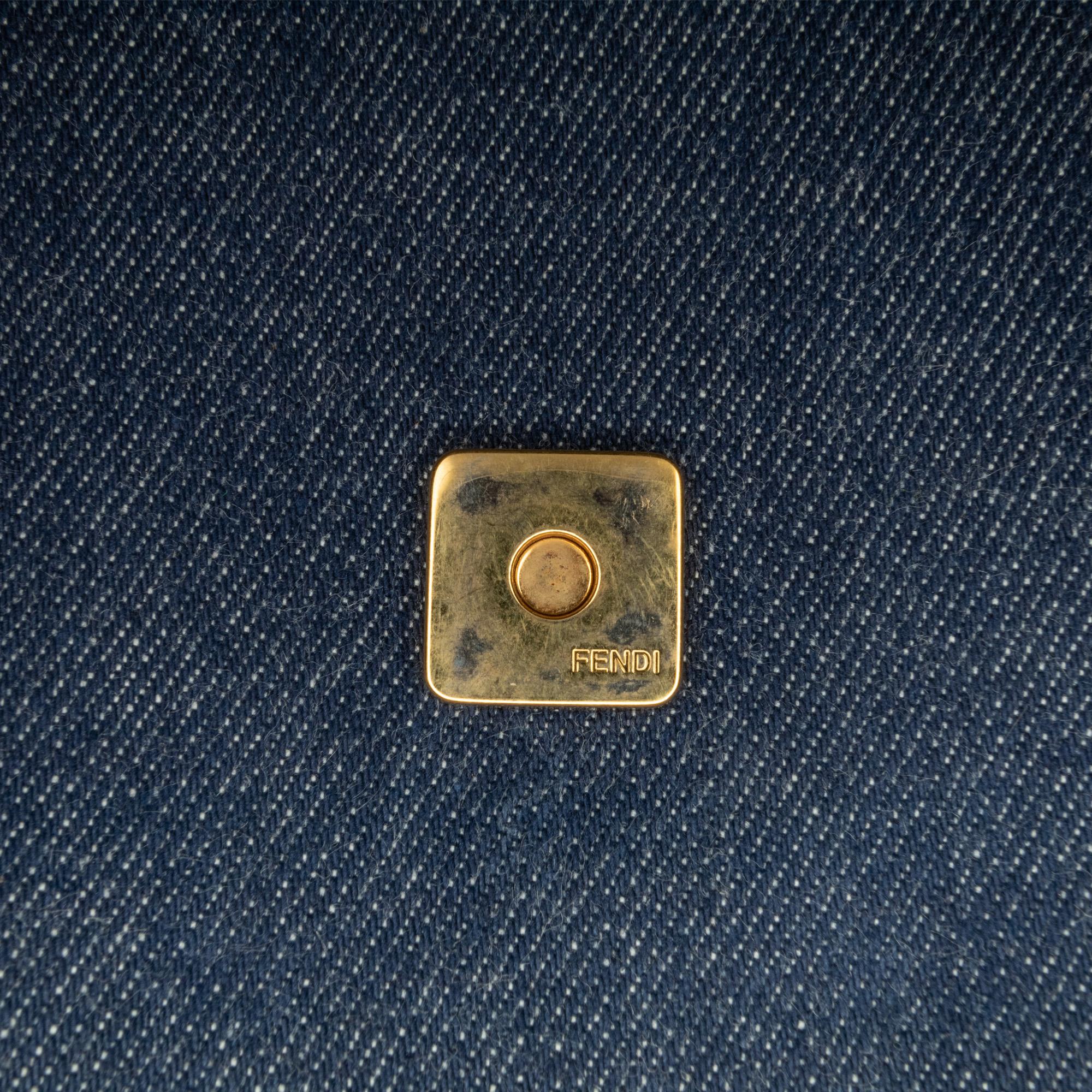 Fendi Large Denim Baguette Satchel (SHG-Fm5Rer)