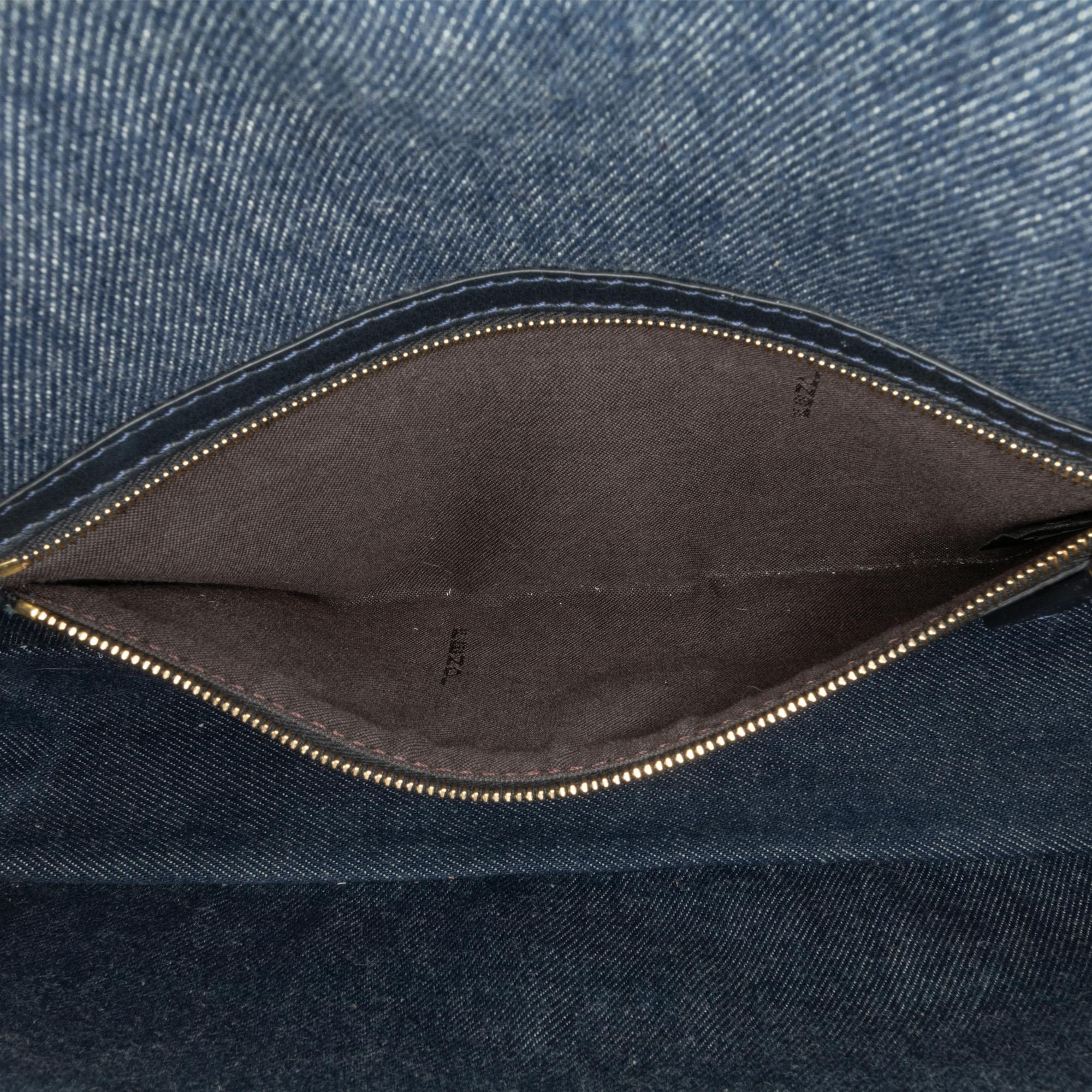 Fendi Large Denim Baguette Satchel (SHG-Fm5Rer)